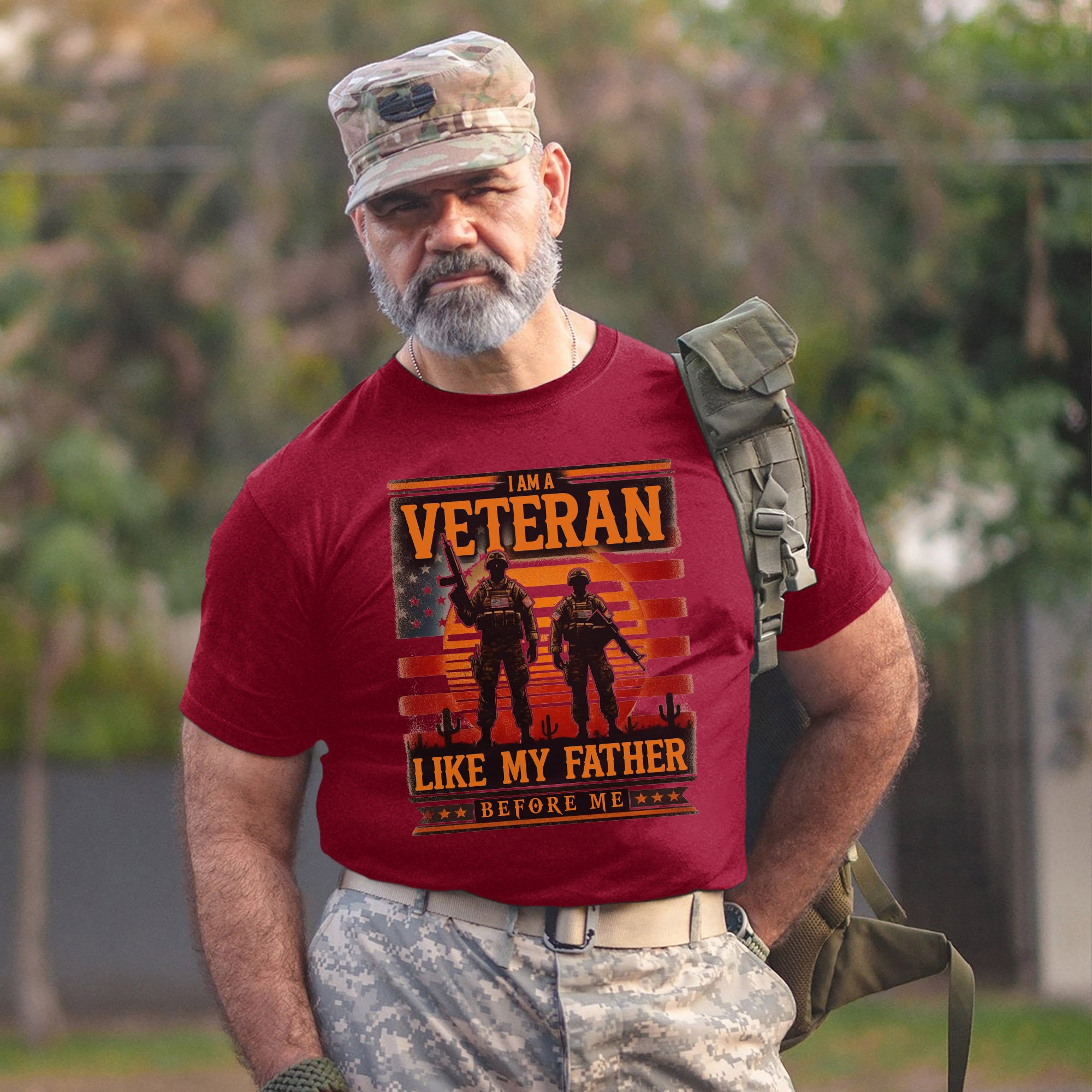 I Am a Veteran Like My Father Proud US Military Honoring Family Service T-Shirt