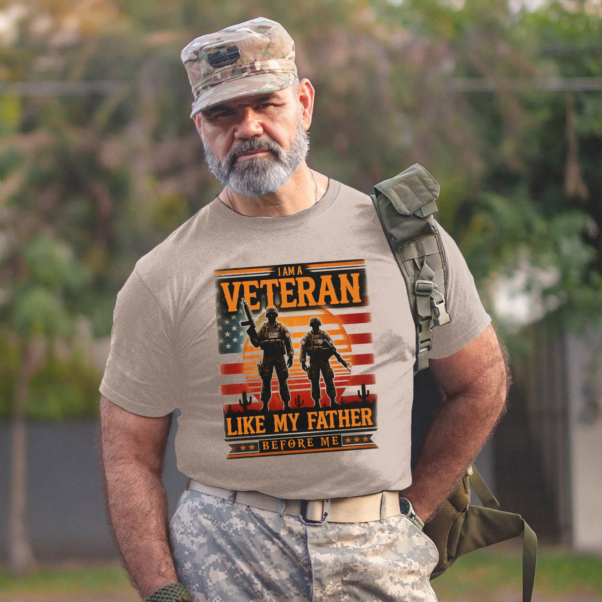 I Am a Veteran Like My Father Proud US Military Honoring Family Service T-Shirt