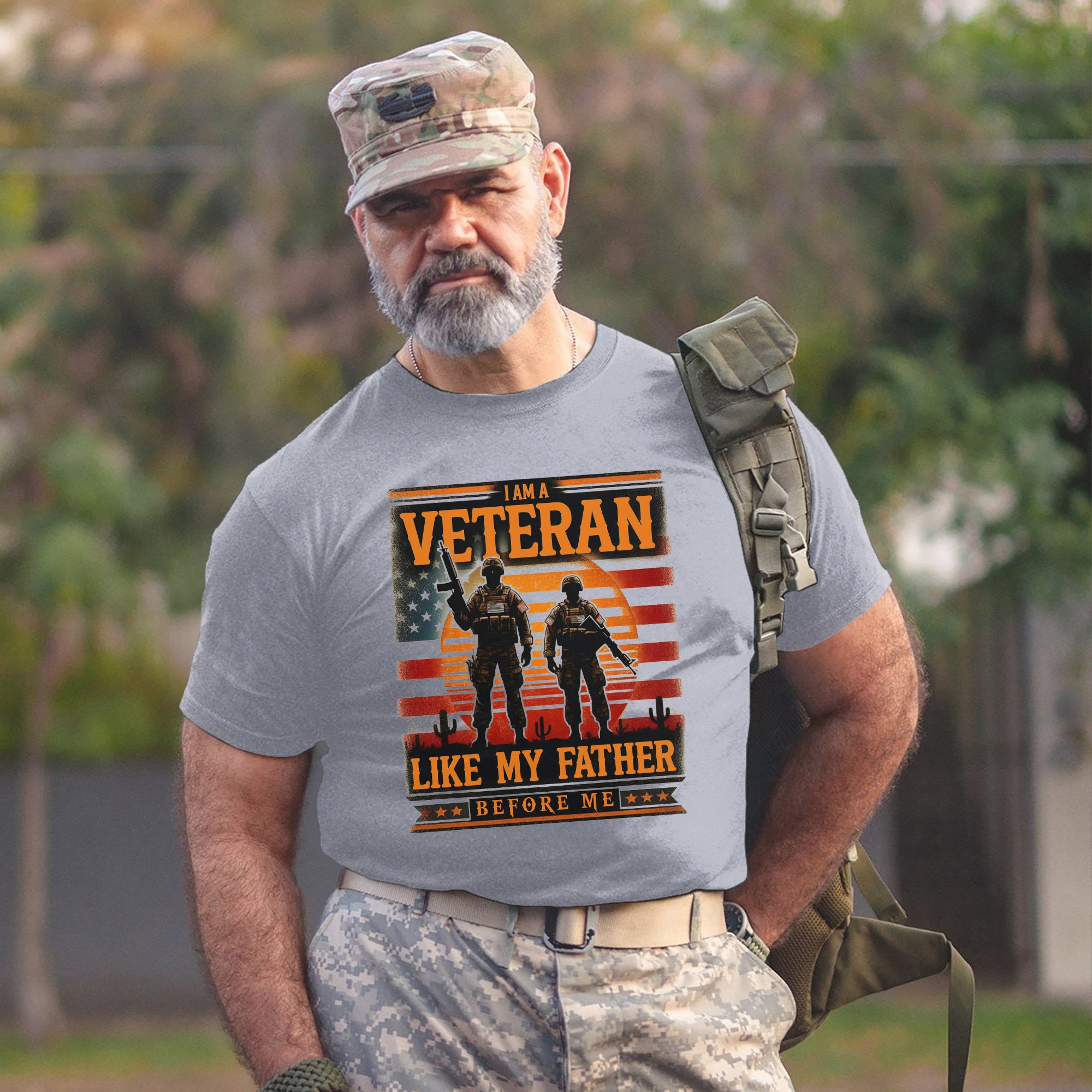 I Am a Veteran Like My Father Proud US Military Honoring Family Service T-Shirt