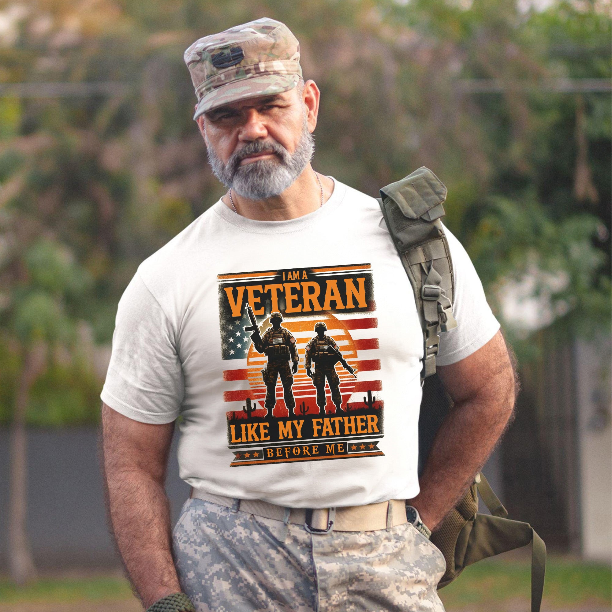 I Am a Veteran Like My Father Proud US Military Honoring Family Service T-Shirt