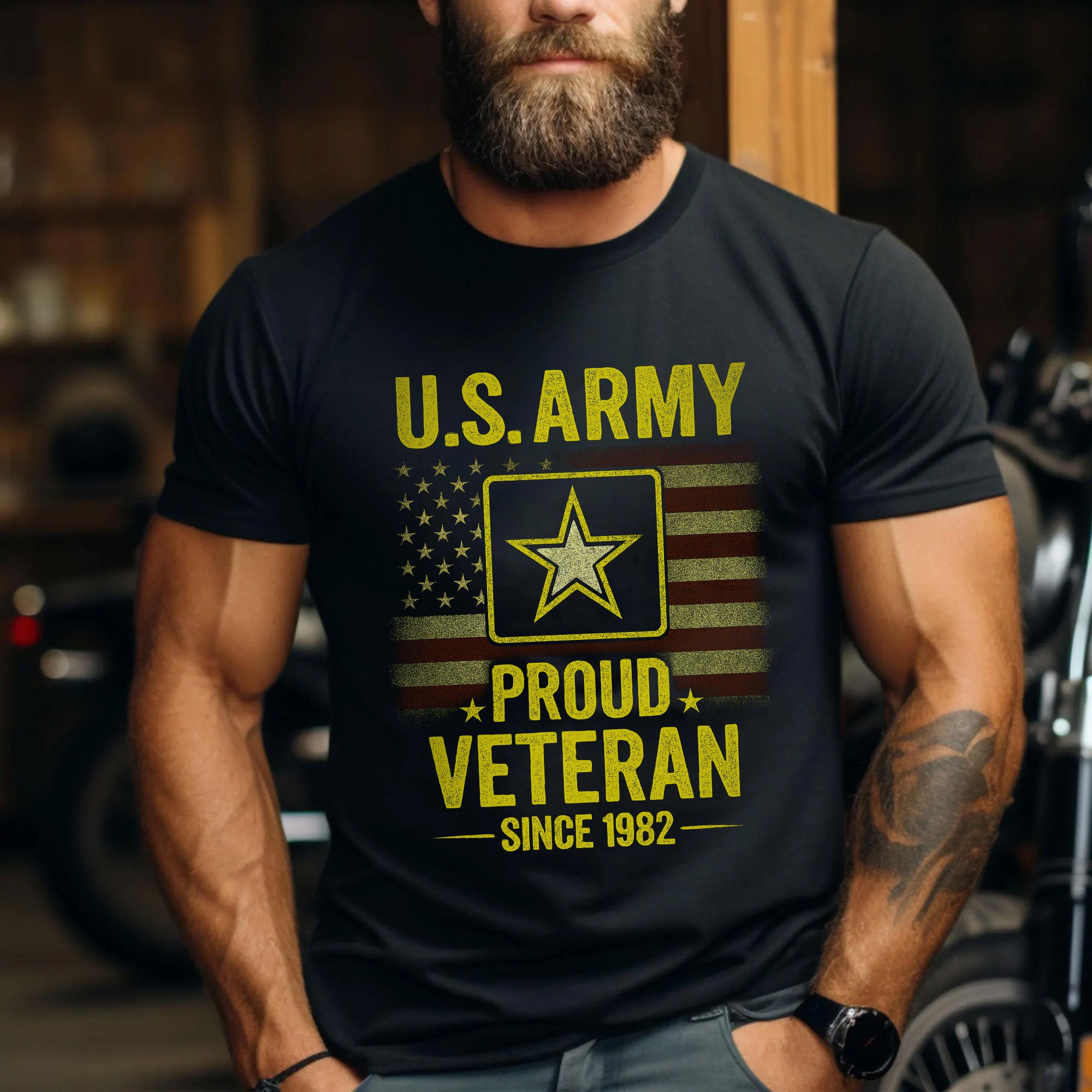 US Army Proud Veteran Military Patriotic Honoring Service and Sacrifice T-Shirt
