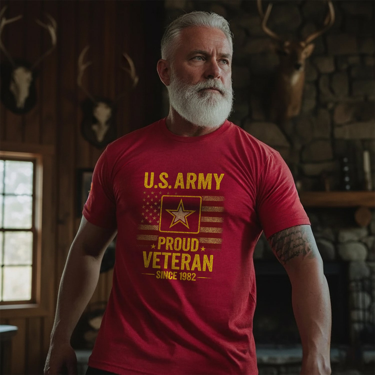 US Army Proud Veteran Military Patriotic T-Shirt Secondary image
