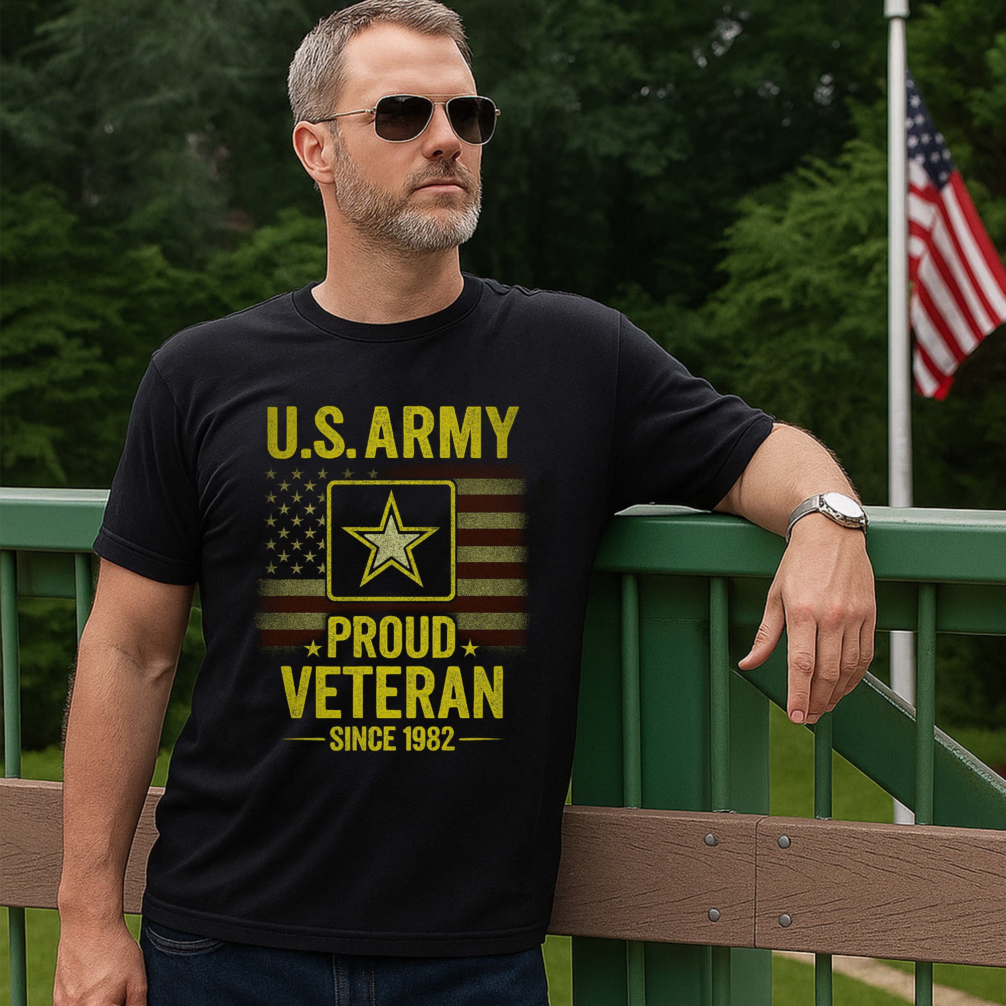 US Army Proud Veteran Military Patriotic Honoring Service and Sacrifice T-Shirt