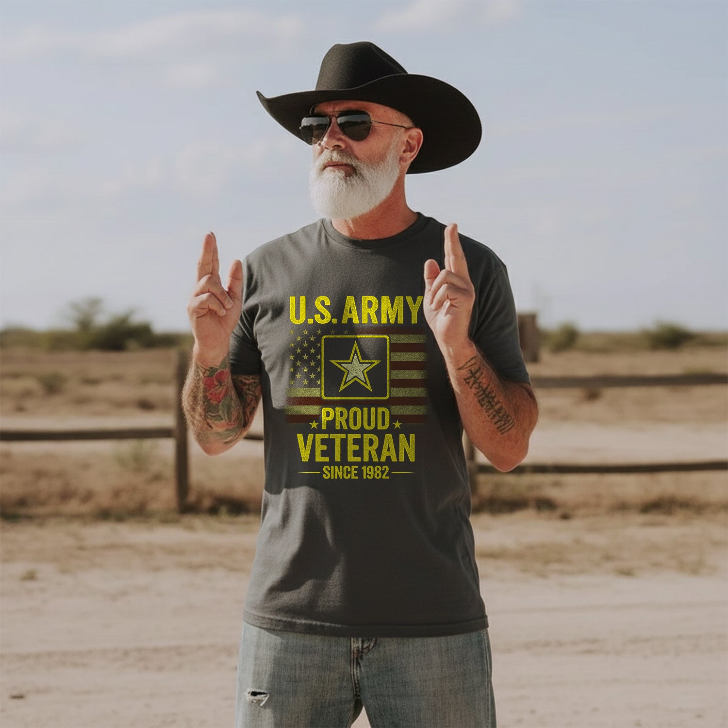 US Army Proud Veteran Military Patriotic T-Shirt