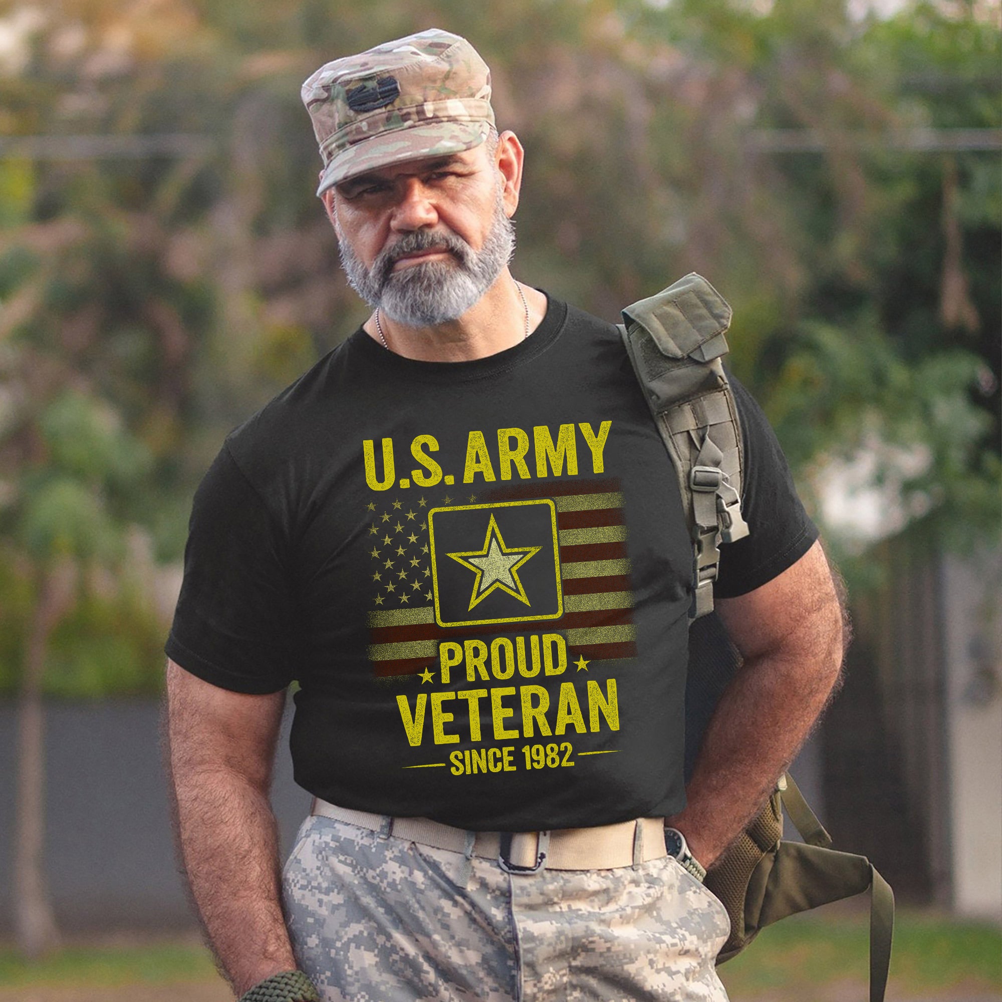 US Army Proud Veteran Military Patriotic Honoring Service and Sacrifice T-Shirt