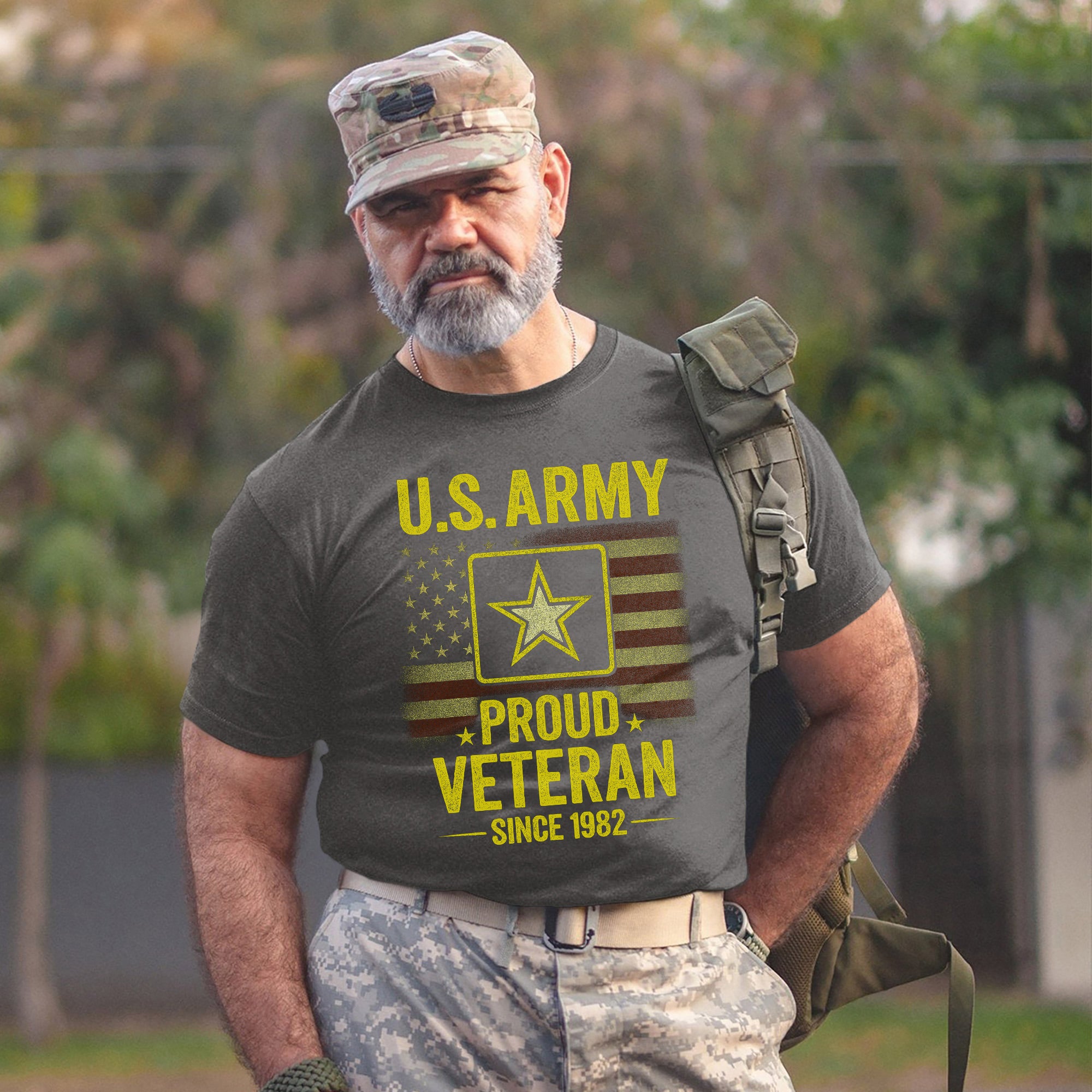 US Army Proud Veteran Military Patriotic Honoring Service and Sacrifice T-Shirt