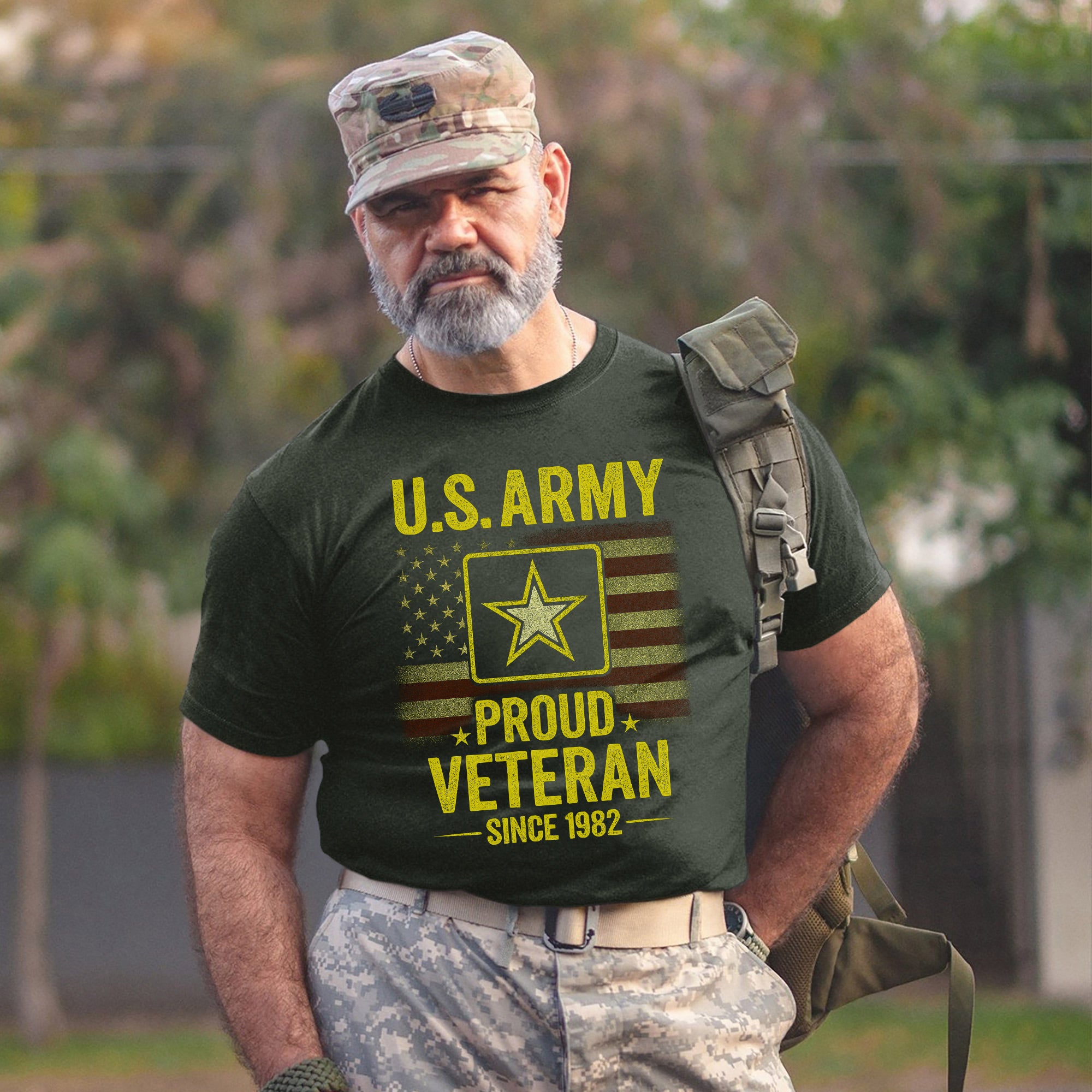 US Army Proud Veteran Military Patriotic Honoring Service and Sacrifice T-Shirt
