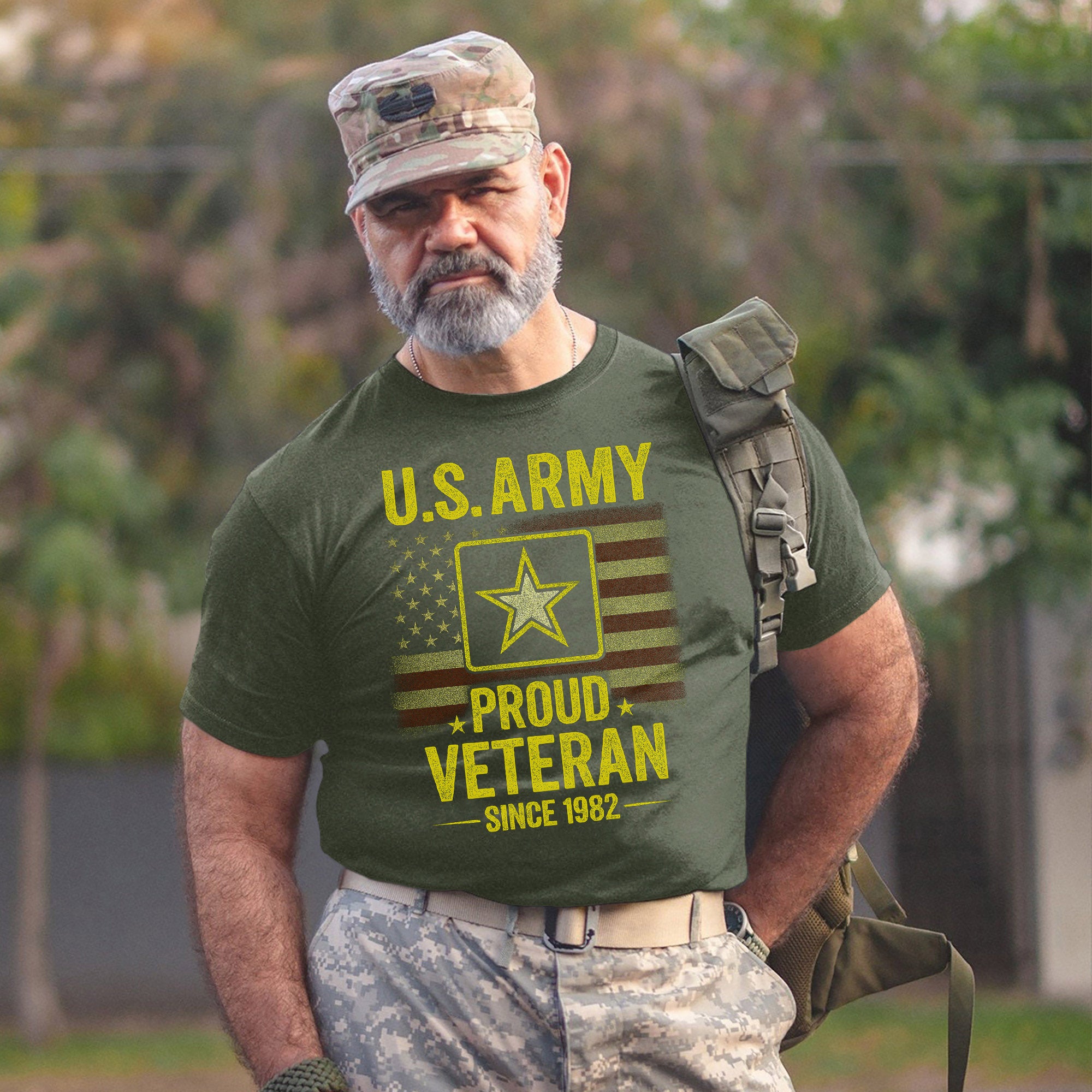 US Army Proud Veteran Military Patriotic Honoring Service and Sacrifice T-Shirt