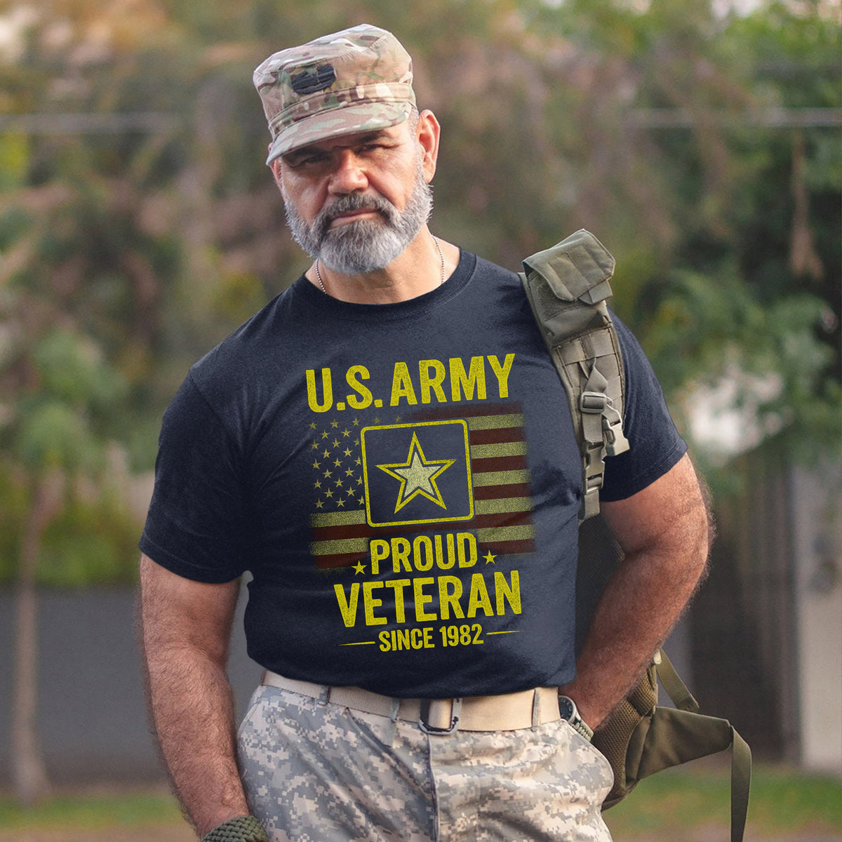 US Army Proud Veteran Military Patriotic T-Shirt