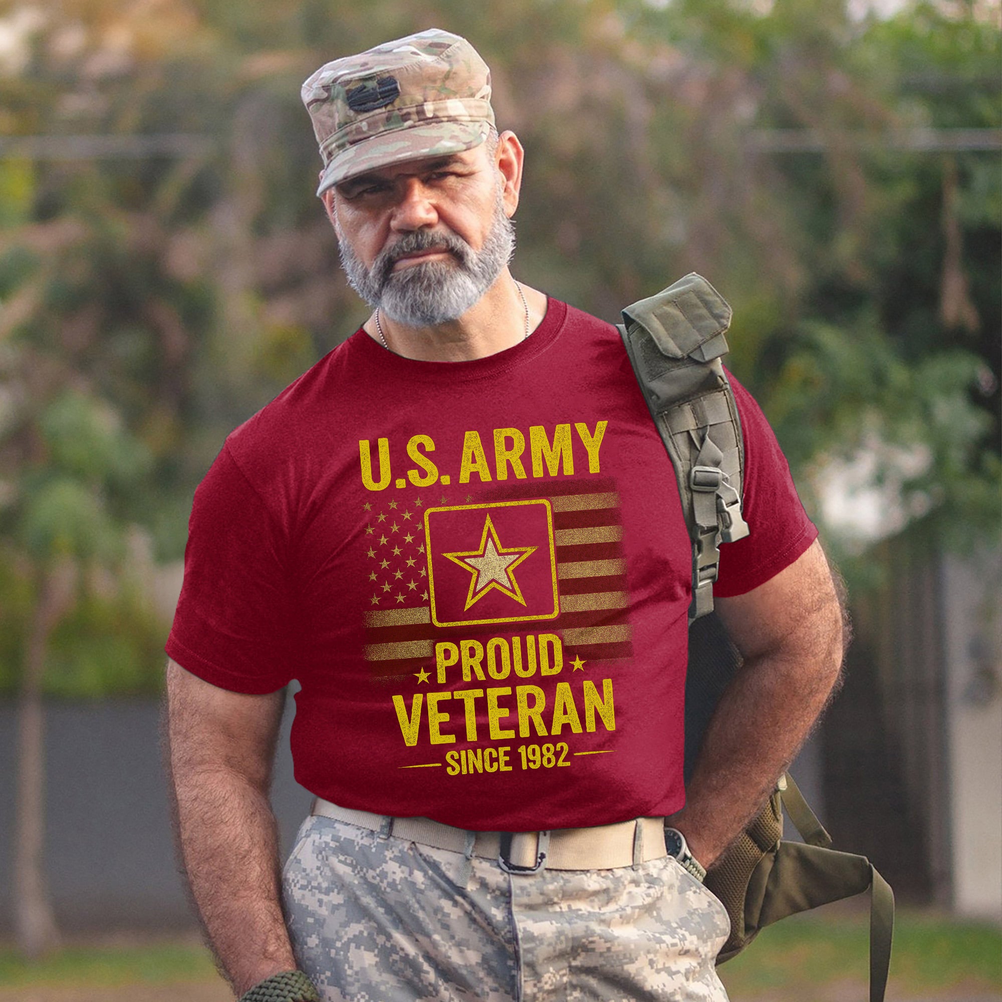 US Army Proud Veteran Military Patriotic Honoring Service and Sacrifice T-Shirt