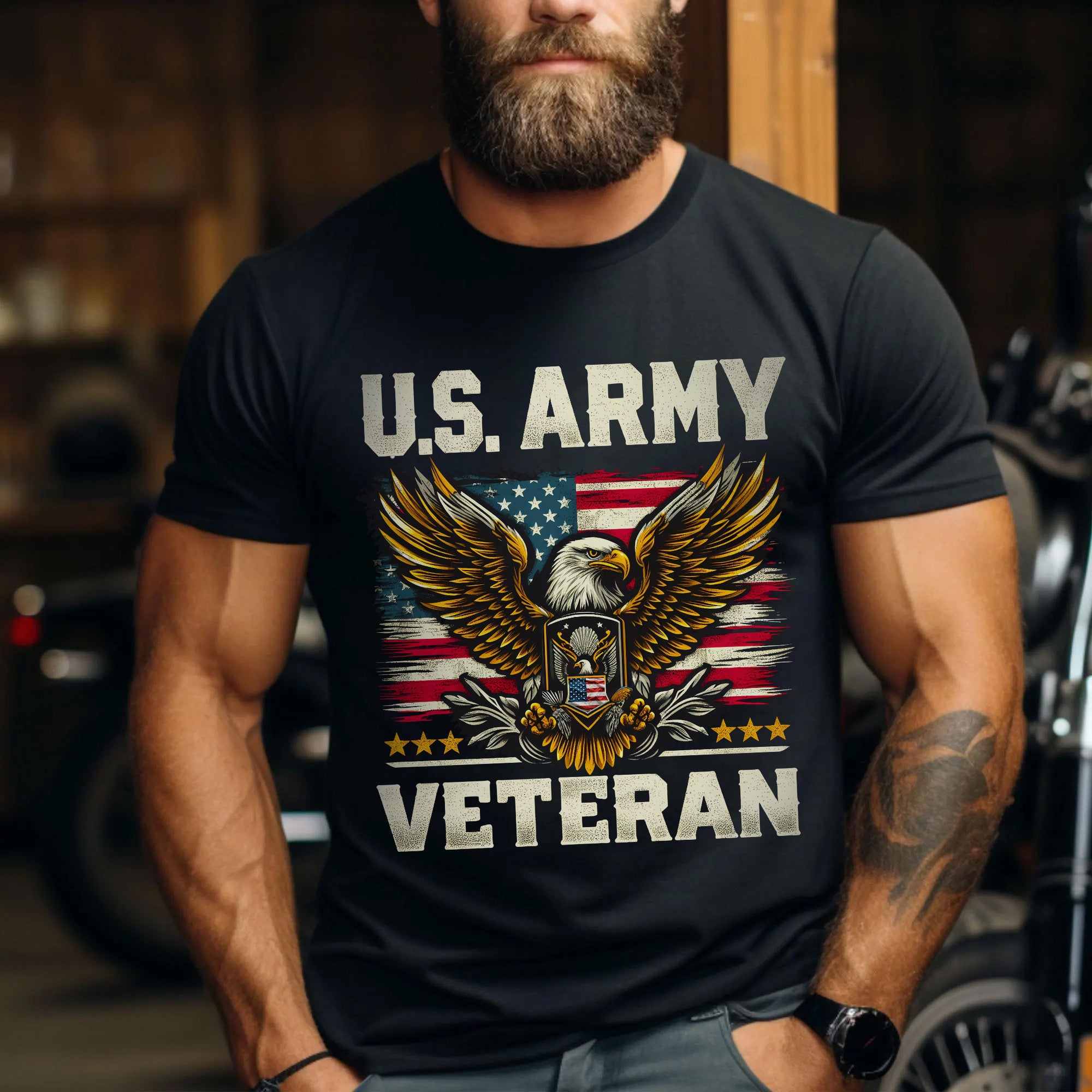 US Army Veteran Military Patriotic Honoring Service and Sacrifice T-Shirt