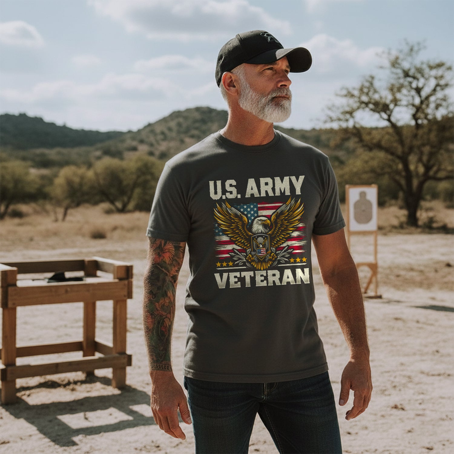US Army Veteran Military Patriotic T-Shirt