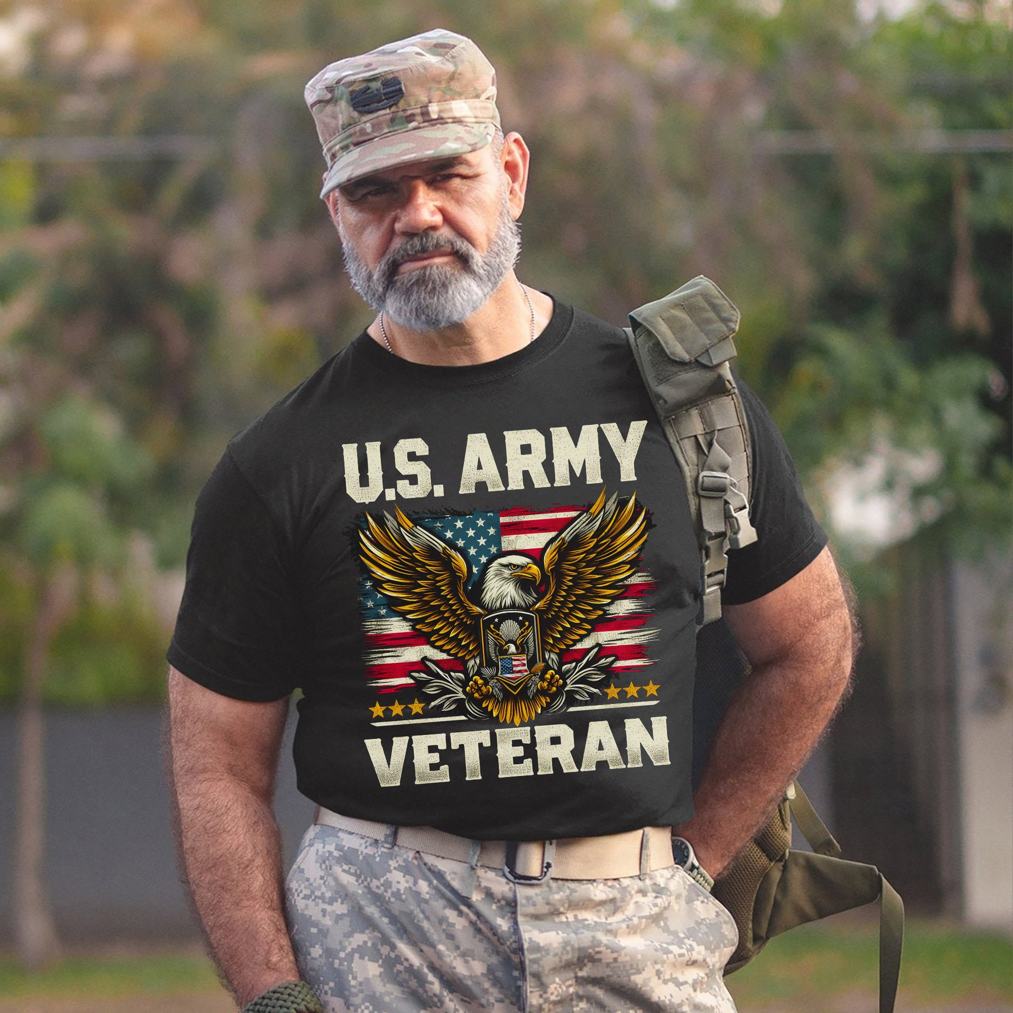 US Army Veteran Military Patriotic Honoring Service and Sacrifice T-Shirt