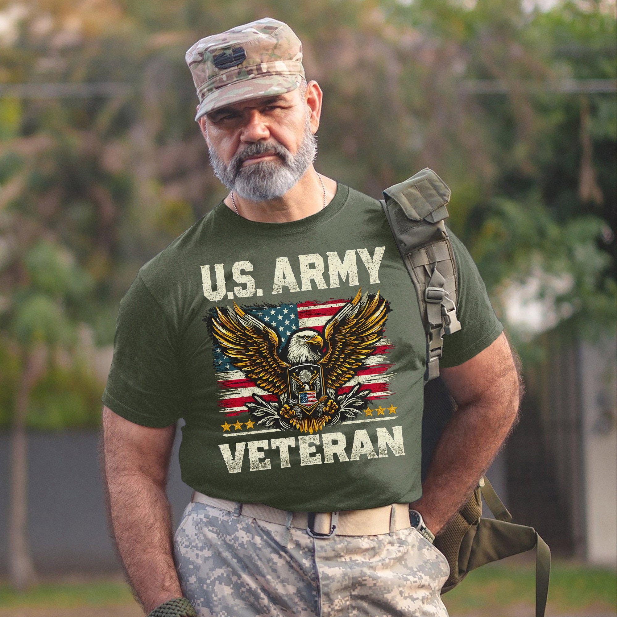 US Army Veteran Military Patriotic Honoring Service and Sacrifice T-Shirt