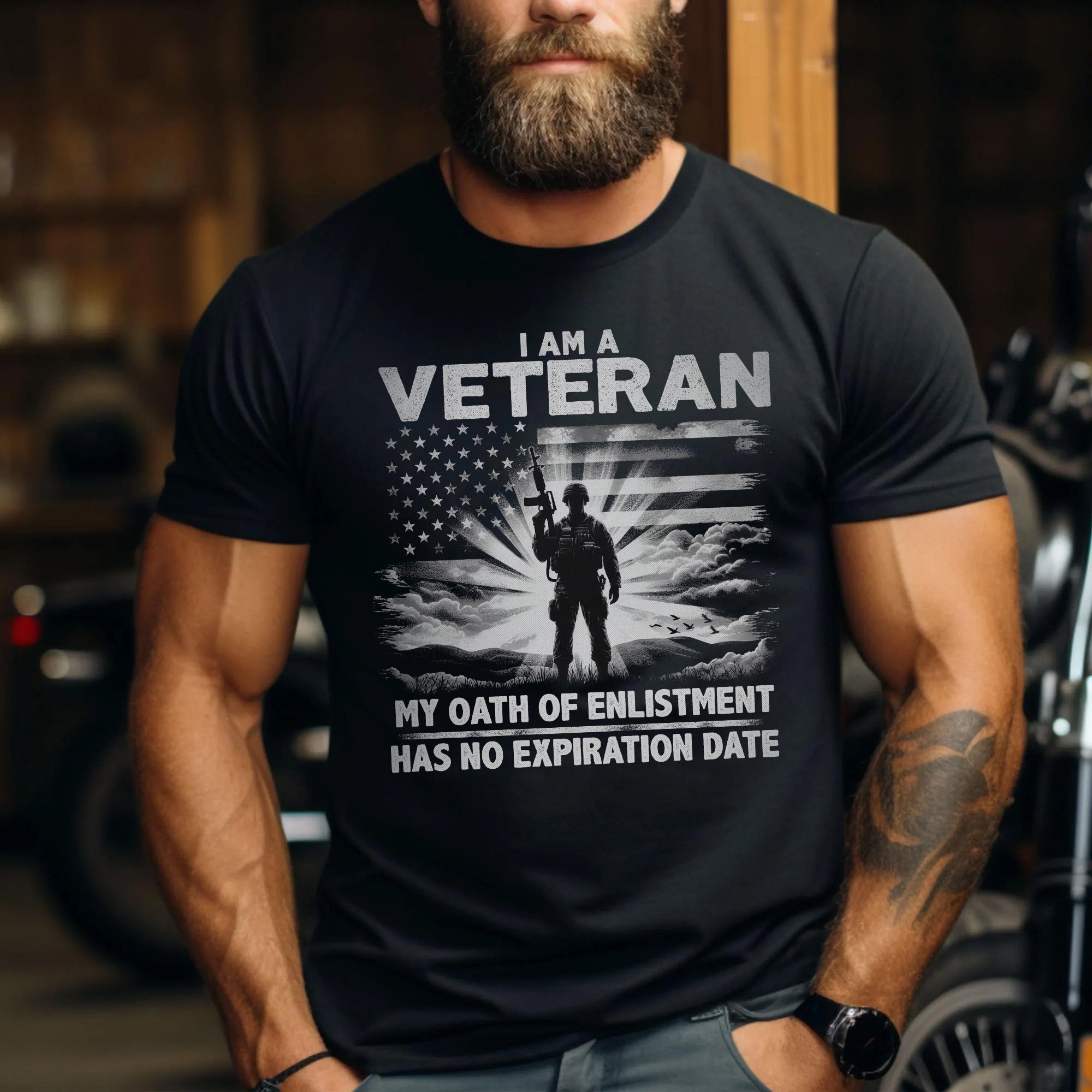 I Am a Veteran My Oath of Enlistment Has No Expiration Date Patriotic US Military T-Shirt
