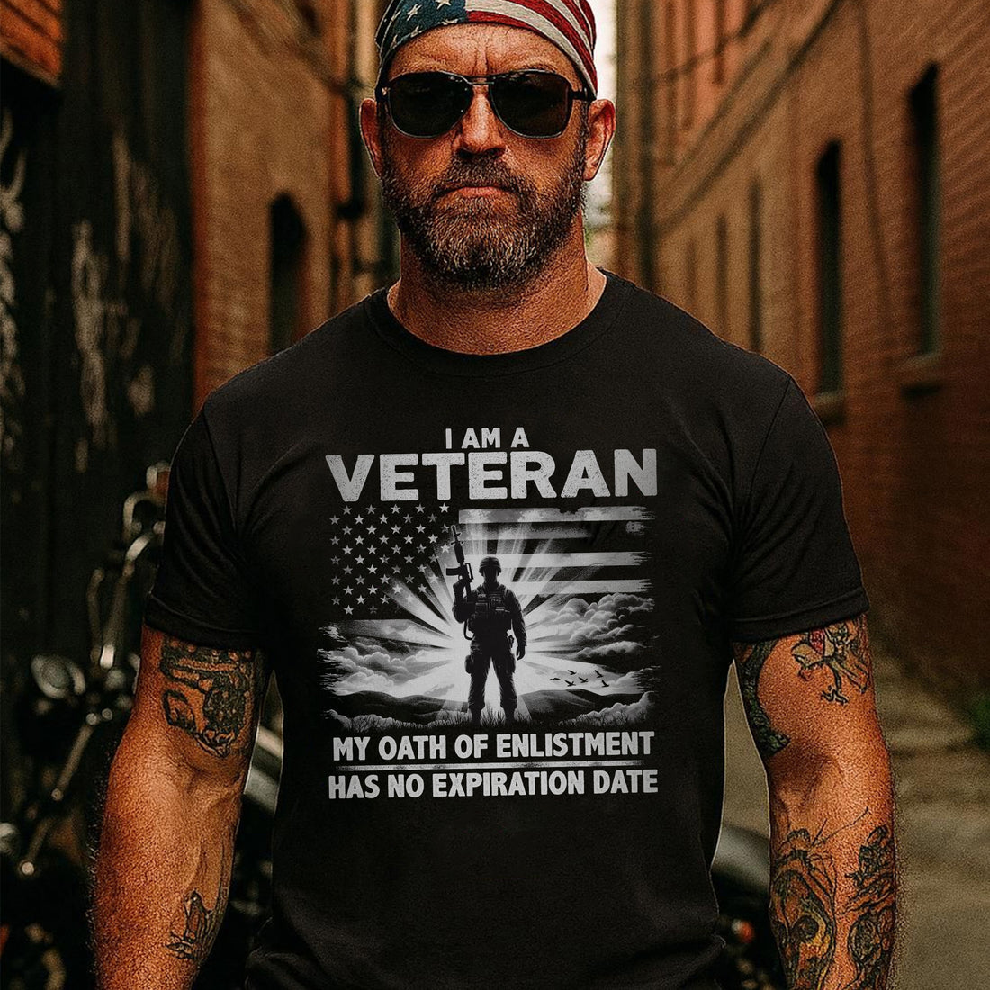 I Am a Veteran My Oath of Enlistment Has No Expiration Date Patriotic US Military T-Shirt