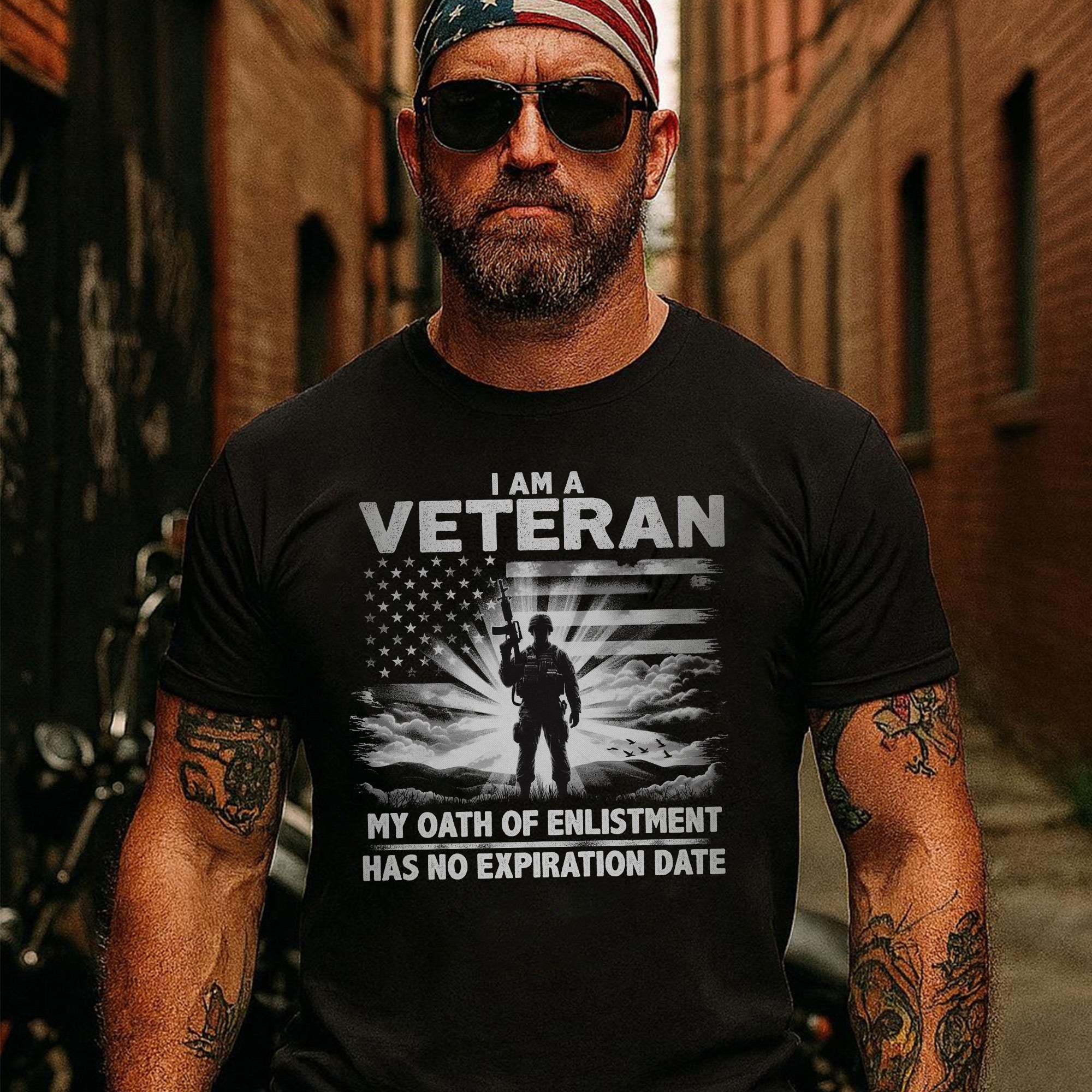 I Am a Veteran My Oath of Enlistment Has No Expiration Date Patriotic US Military T-Shirt
