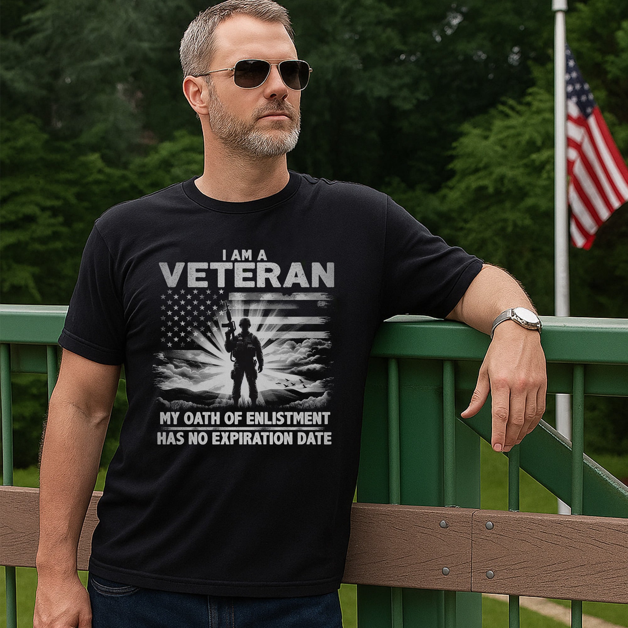 I Am a Veteran My Oath of Enlistment Has No Expiration Date Patriotic US Military T-Shirt
