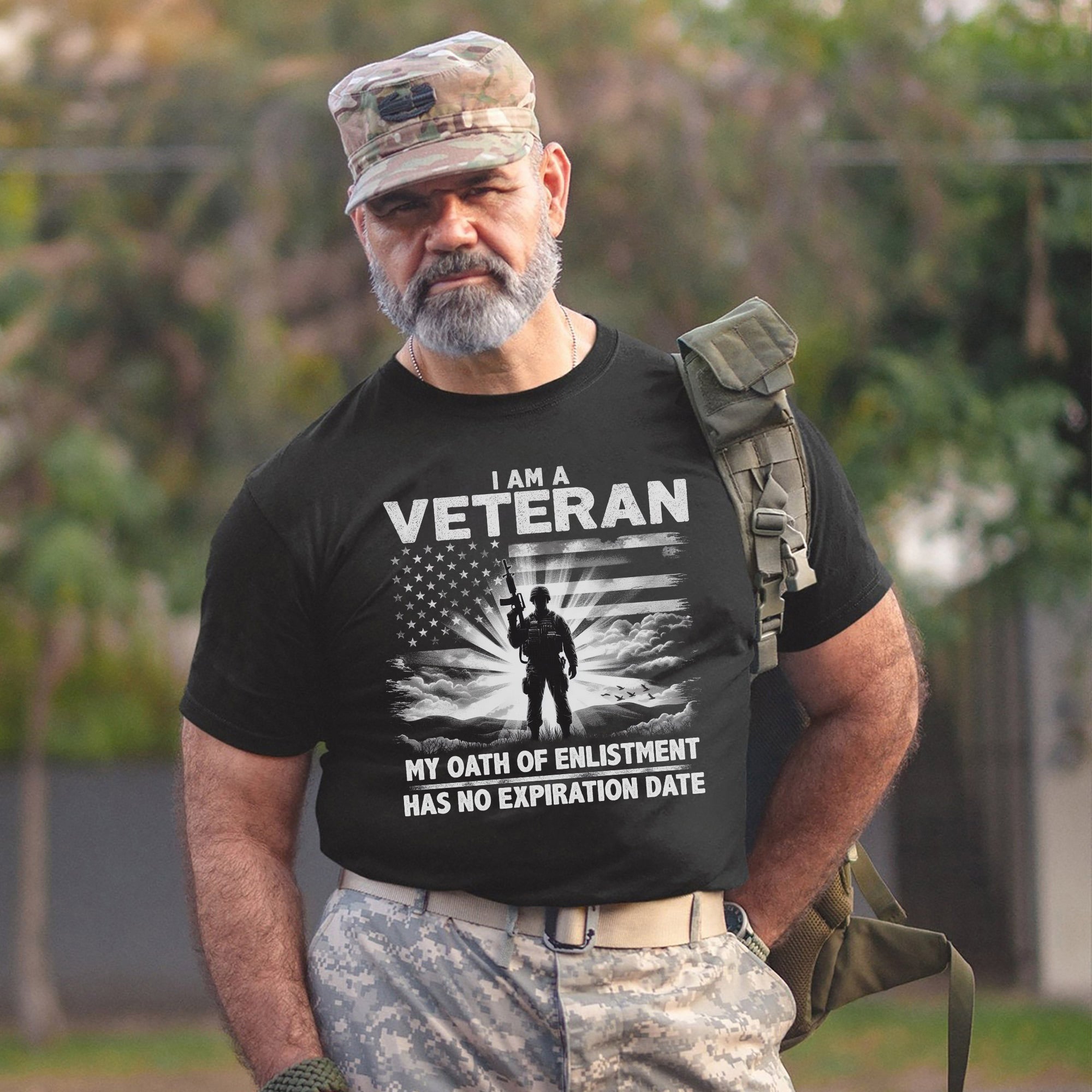 I Am a Veteran My Oath of Enlistment Has No Expiration Date Patriotic US Military T-Shirt