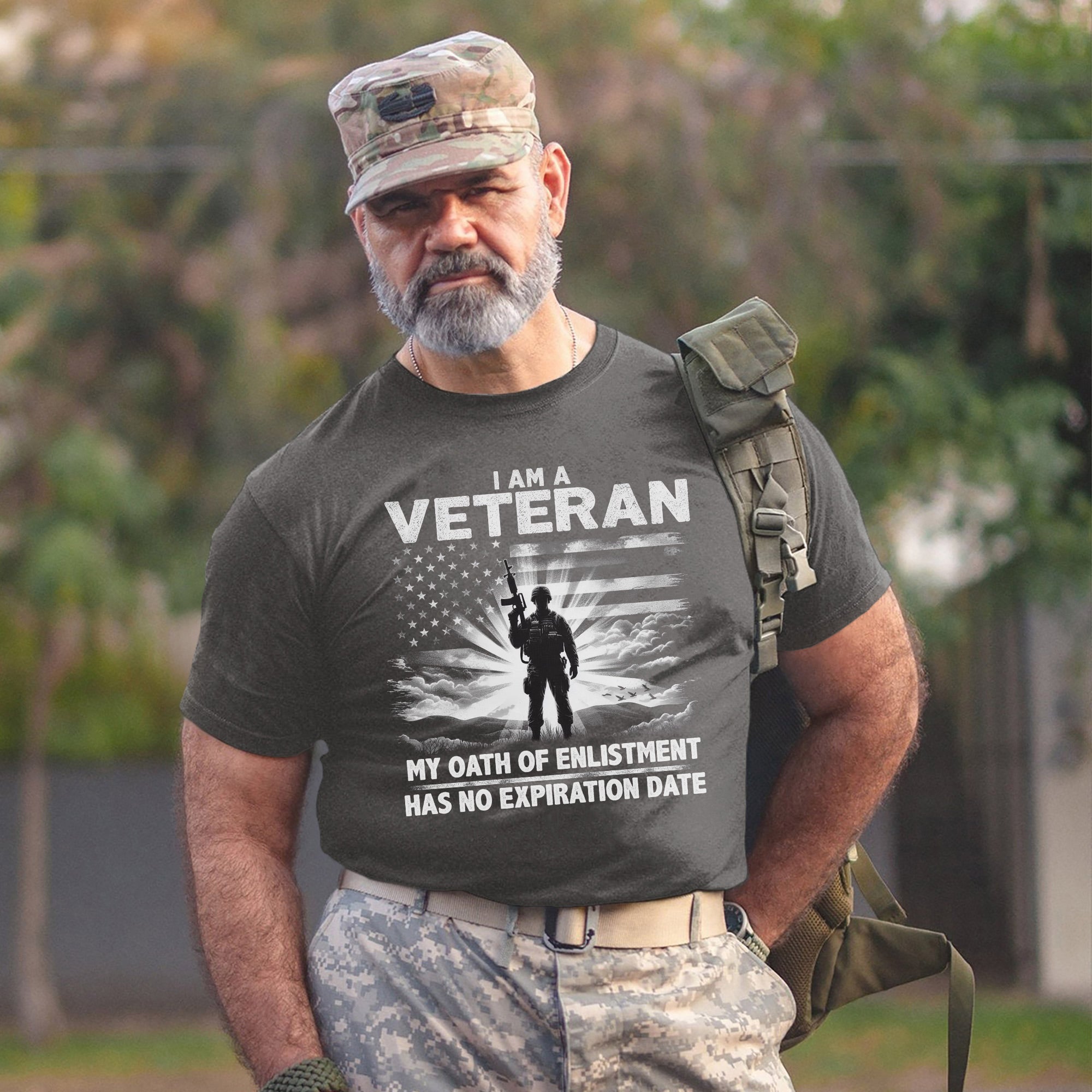 I Am a Veteran My Oath of Enlistment Has No Expiration Date Patriotic US Military T-Shirt
