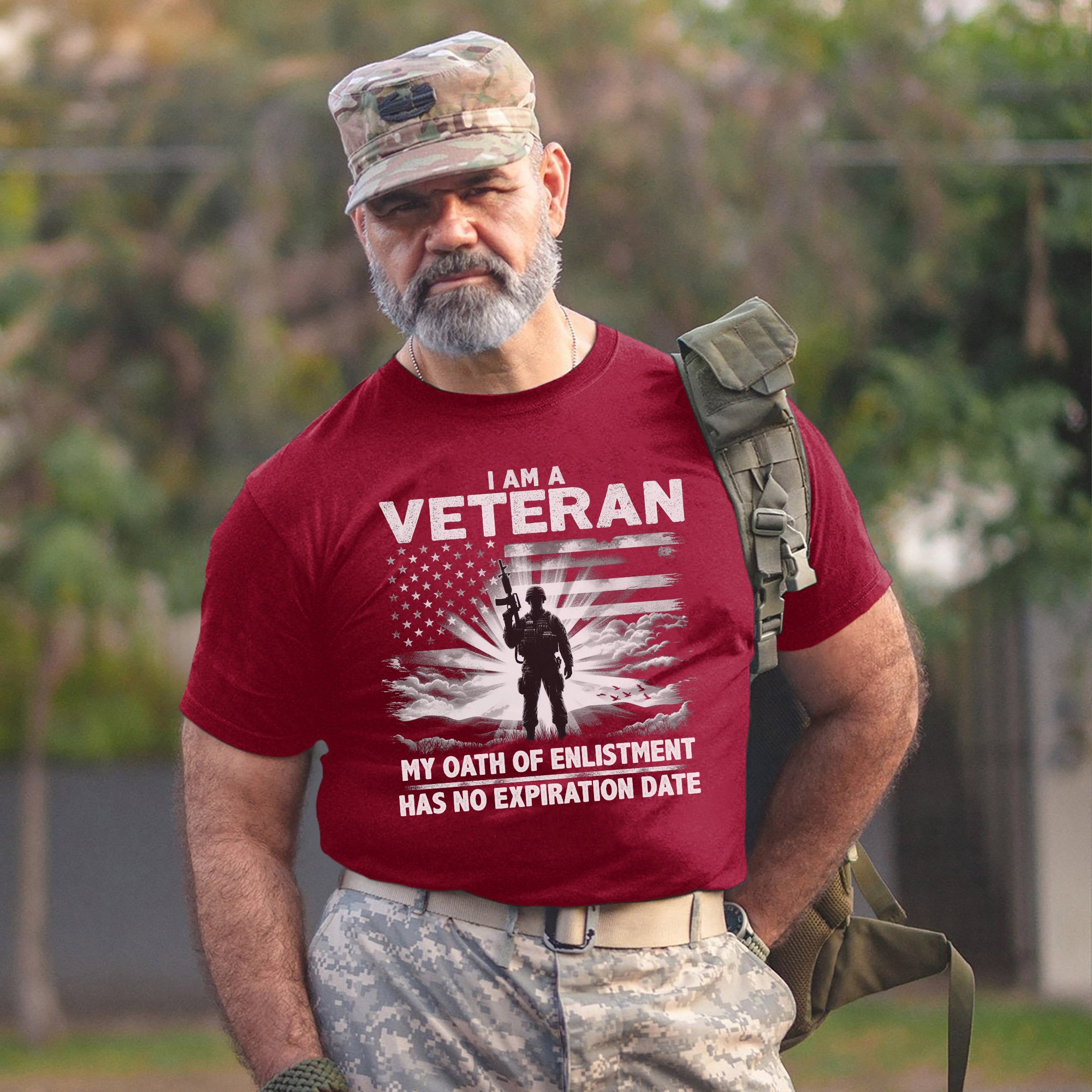 I Am a Veteran My Oath of Enlistment Has No Expiration Date Patriotic US Military T-Shirt