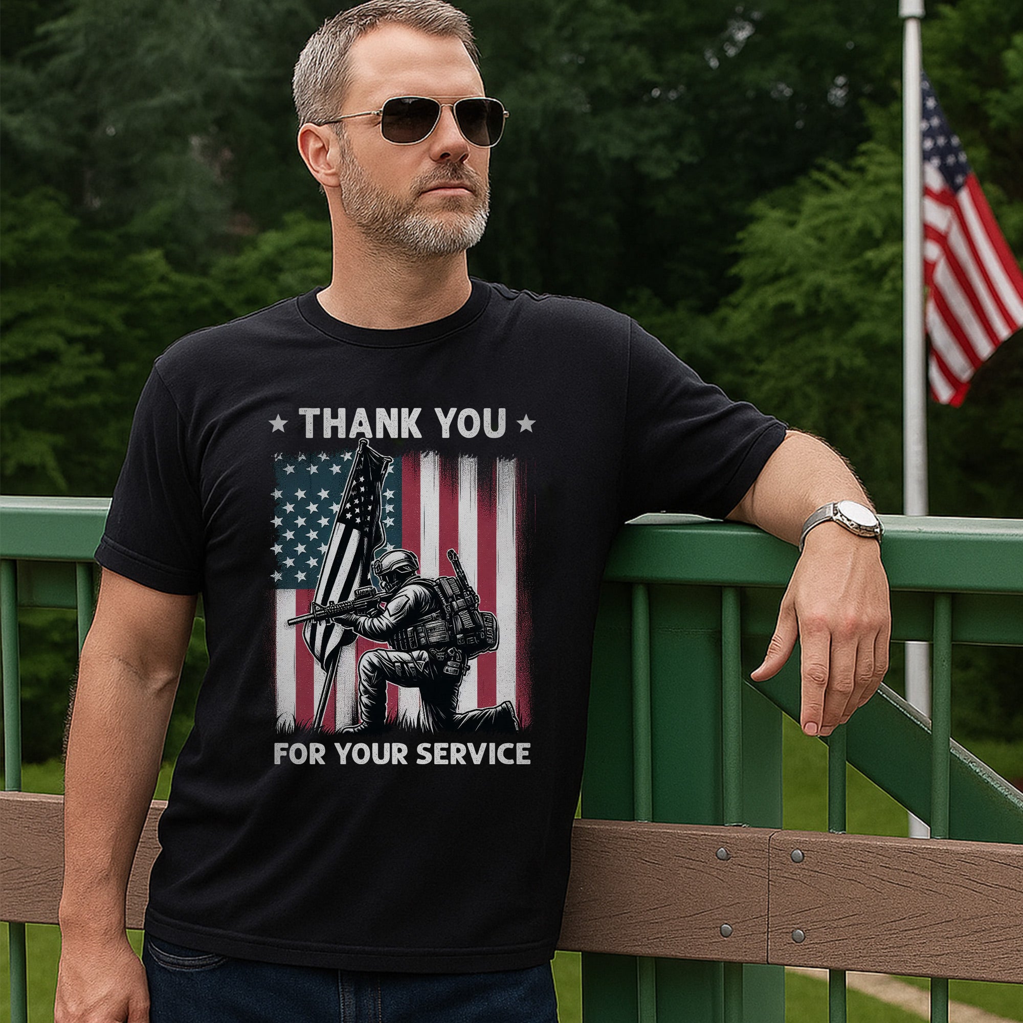 Thank You for Your Service Veteran Tribute US Military Patriotic T-Shirt