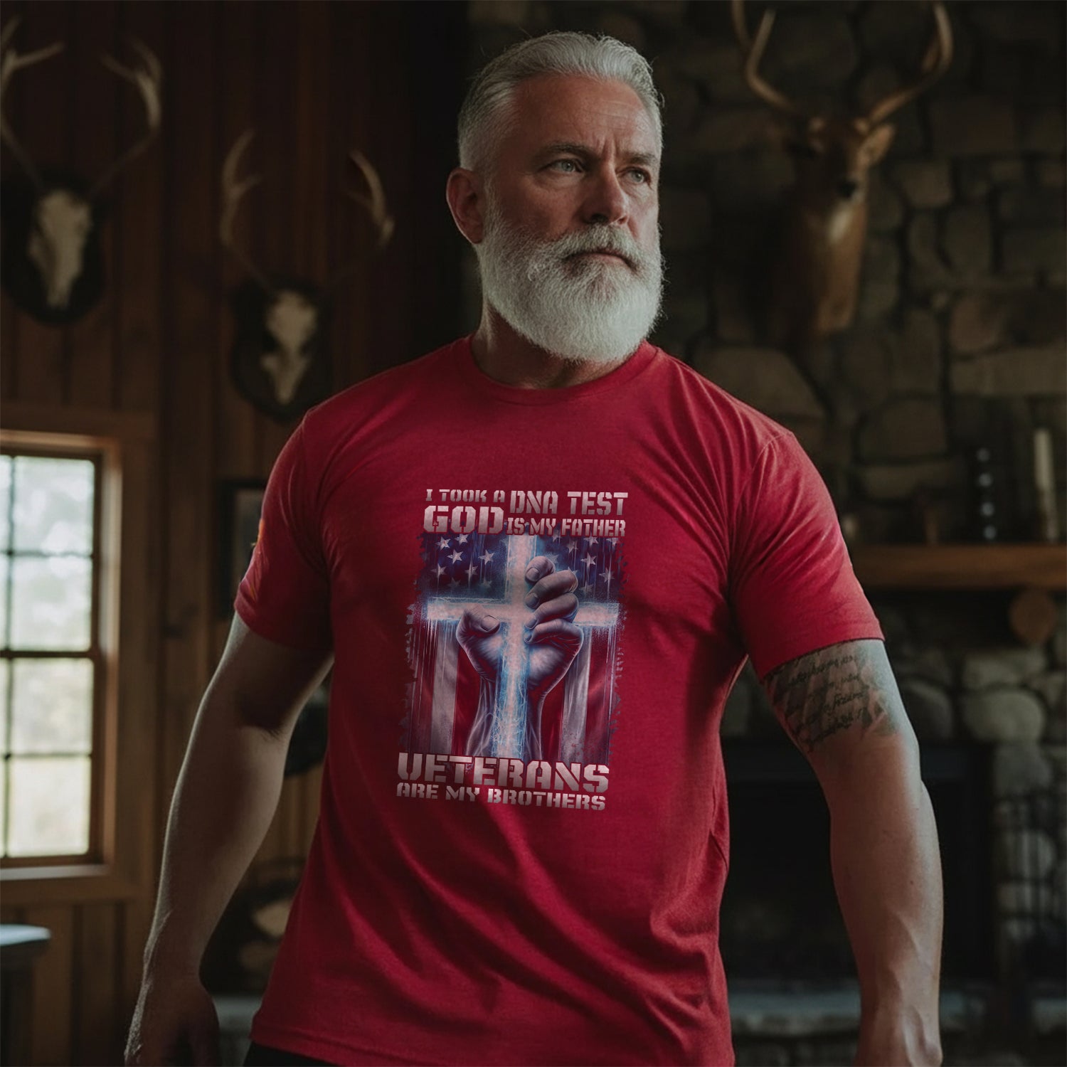 I Took A DNA Test God Is My Father veteran T-Shirt