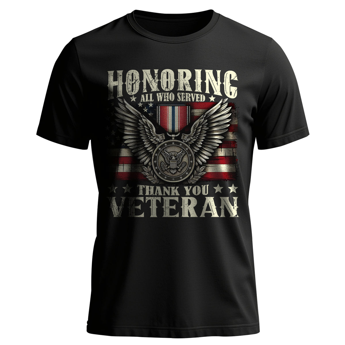 Honoring All Who Served Thank You Veterans T-Shirt Main image