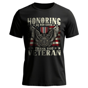 Honoring All Who Served Thank You Veterans T-Shirt