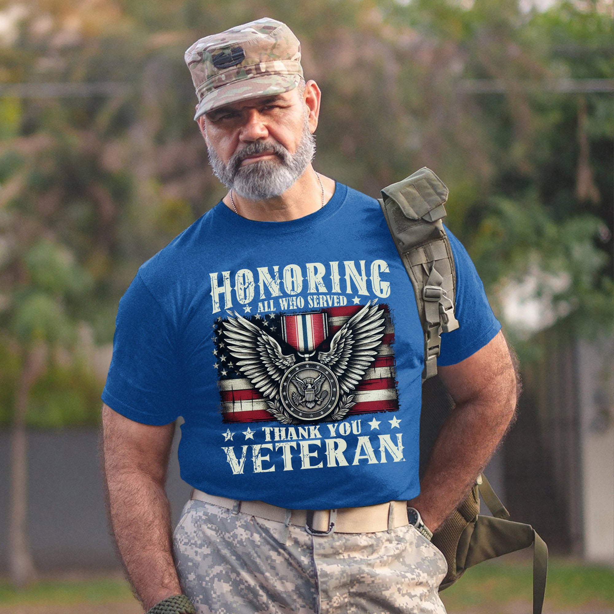 Honoring All Who Served Thank You Veterans US Military Patriotic T-Shirt