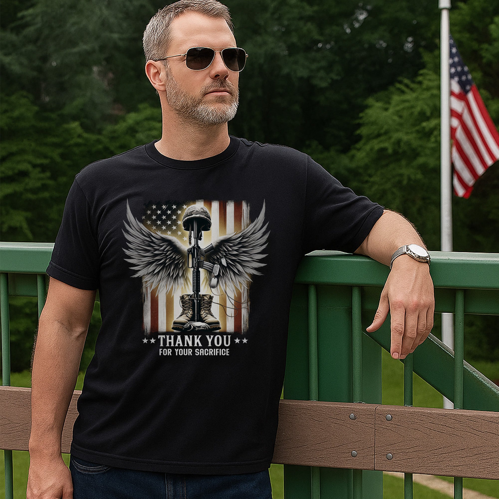 Thank You for Your Sacrifice Veteran Tribute US Military Patriotic T-Shirt