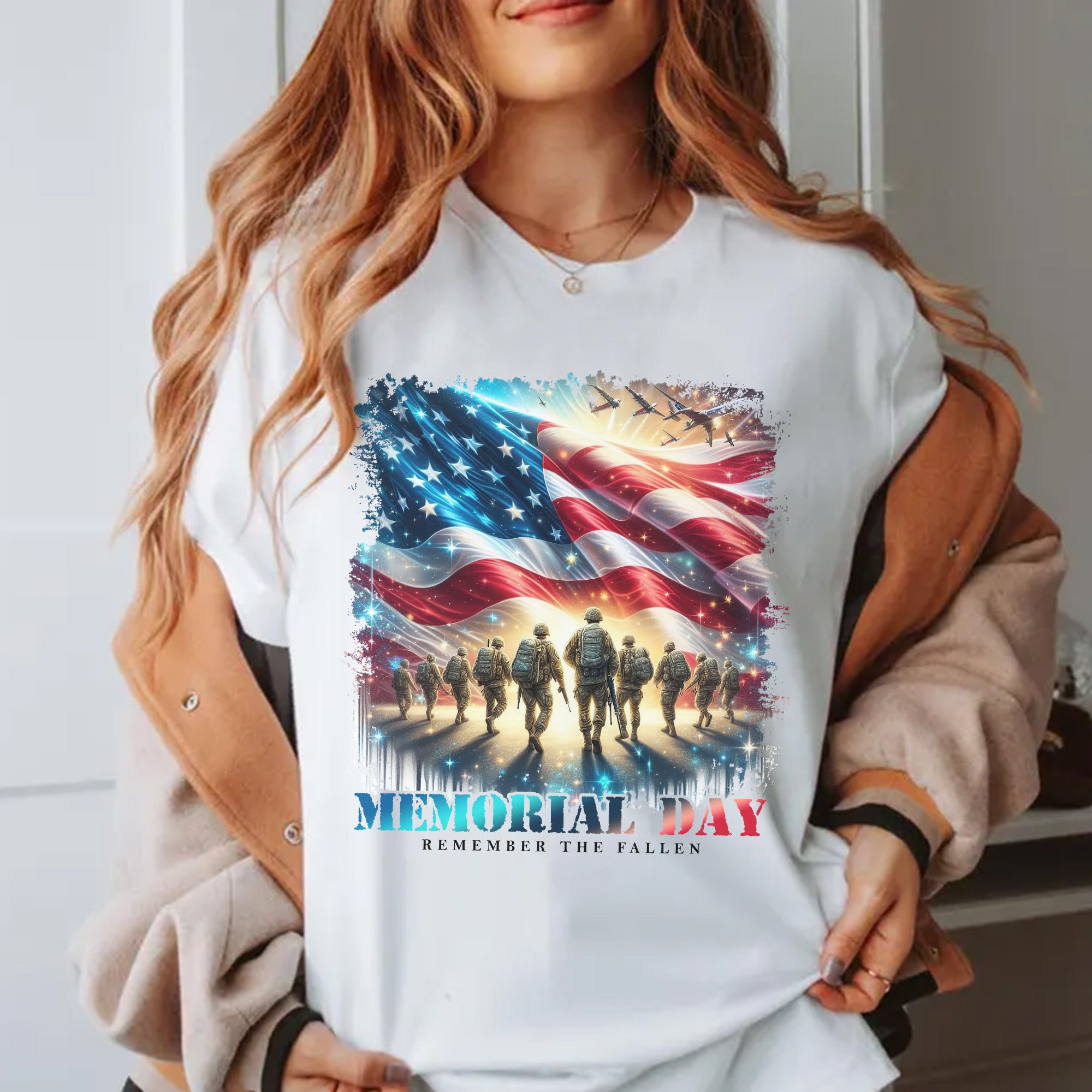 Memorial Day Remember the Fallen Veteran Tribute US Military Patriotic T-Shirt