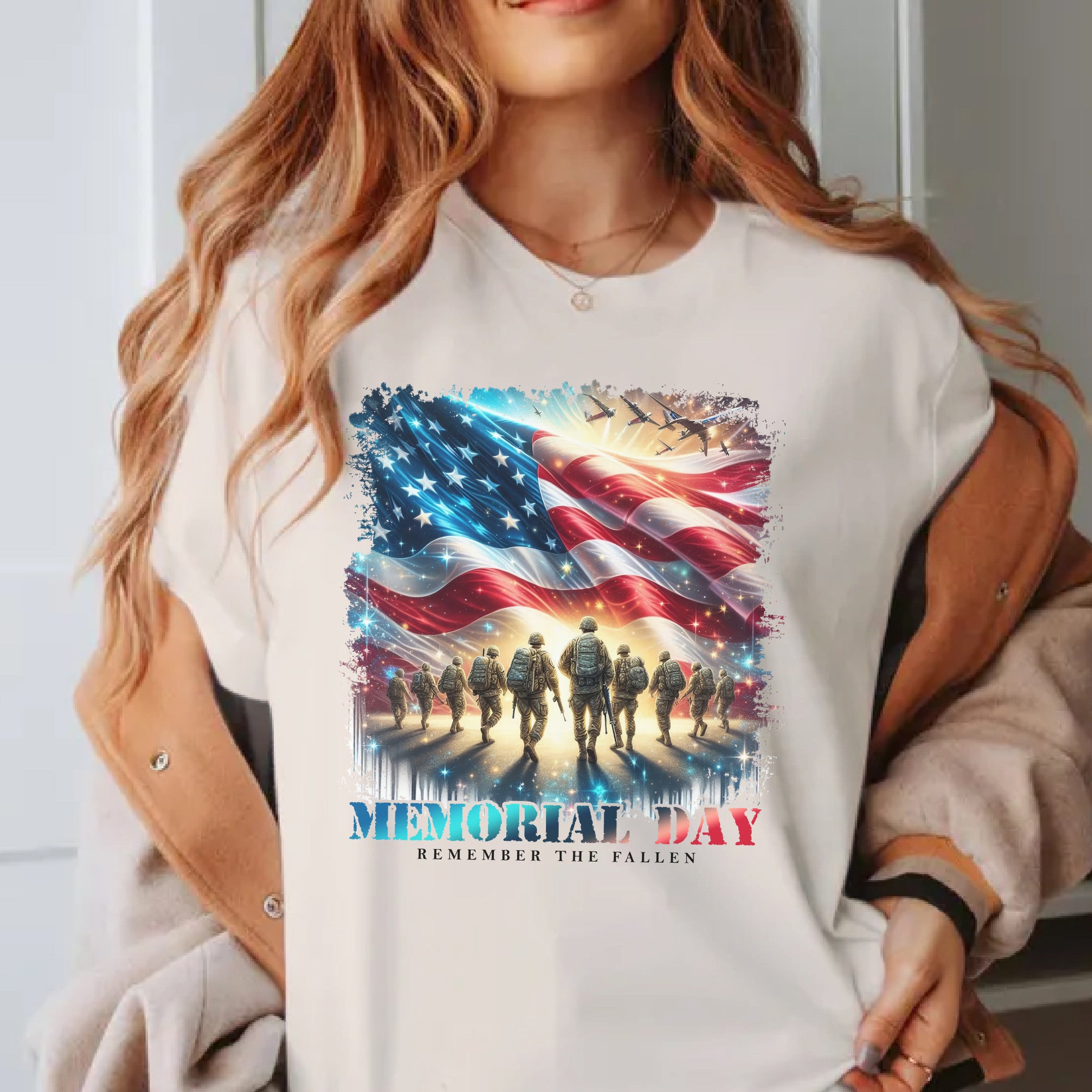 Memorial Day Remember the Fallen Veteran Tribute US Military Patriotic T-Shirt
