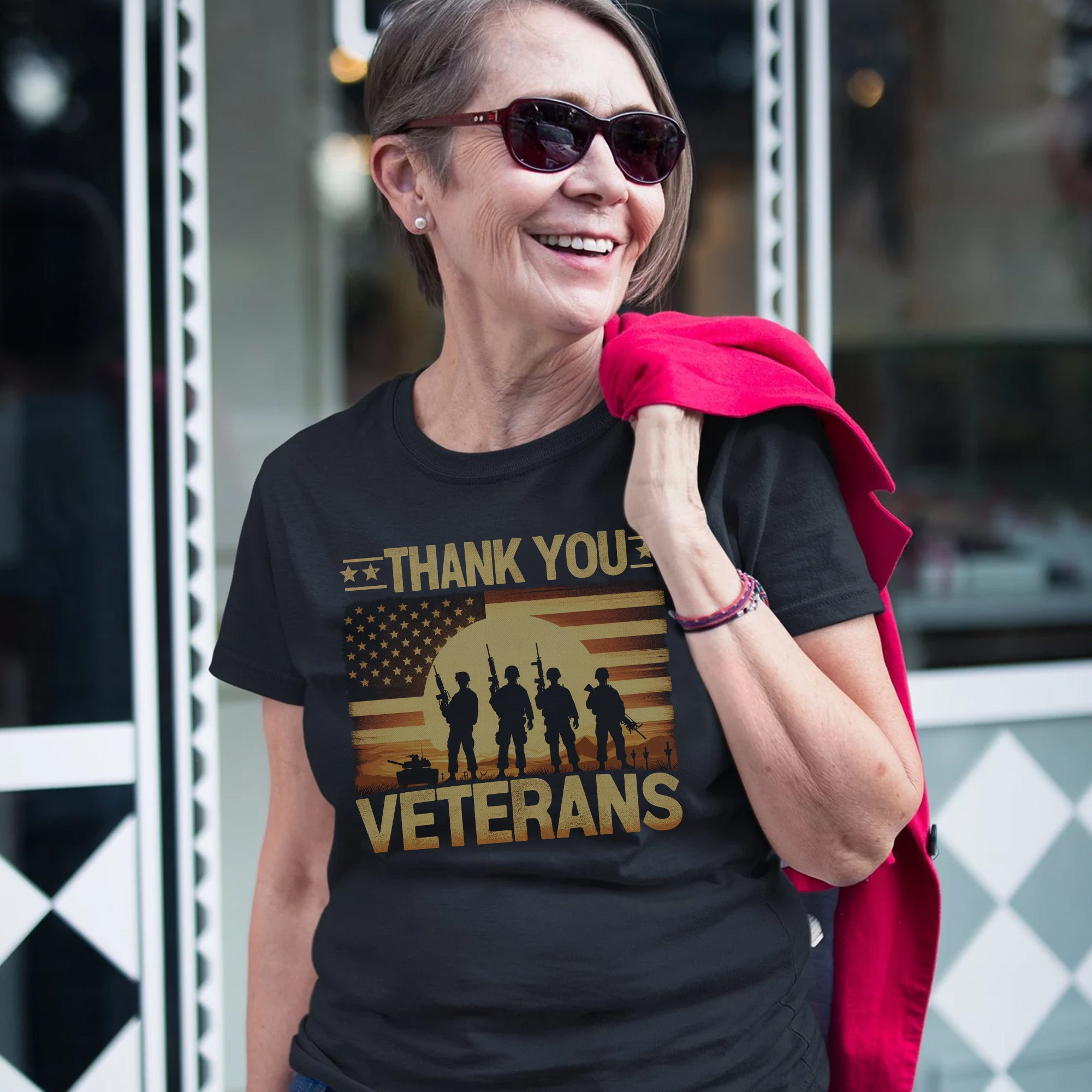 Thank You Veteran Patriotic Tribute US Military Honoring Service and Sacrifice T-Shirt