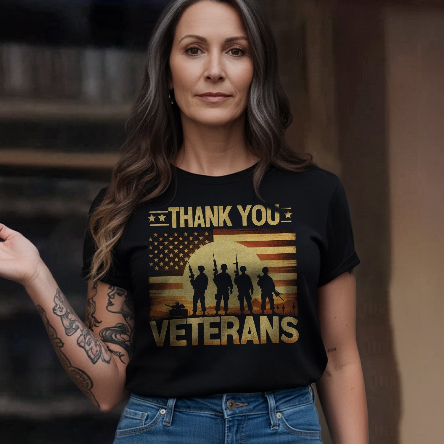 Thank You Veteran Patriotic Tribute US T-Shirt Secondary image