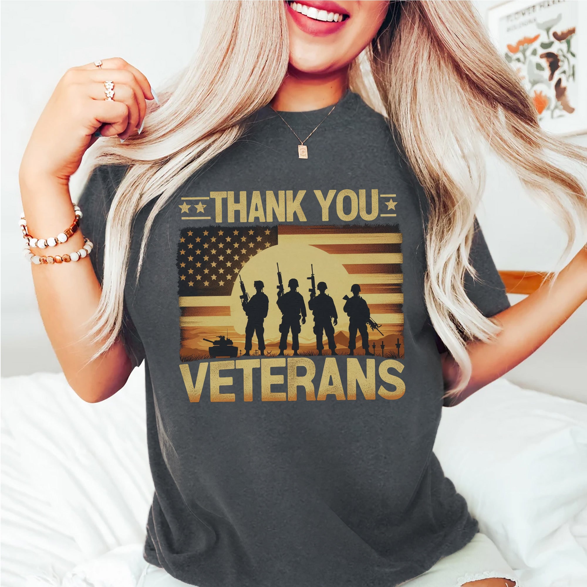 Thank You Veteran Patriotic Tribute US Military Honoring Service and Sacrifice T-Shirt