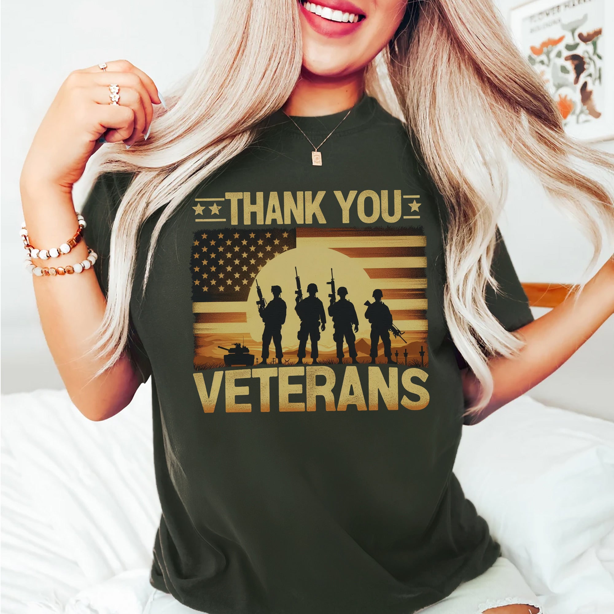 Thank You Veteran Patriotic Tribute US Military Honoring Service and Sacrifice T-Shirt
