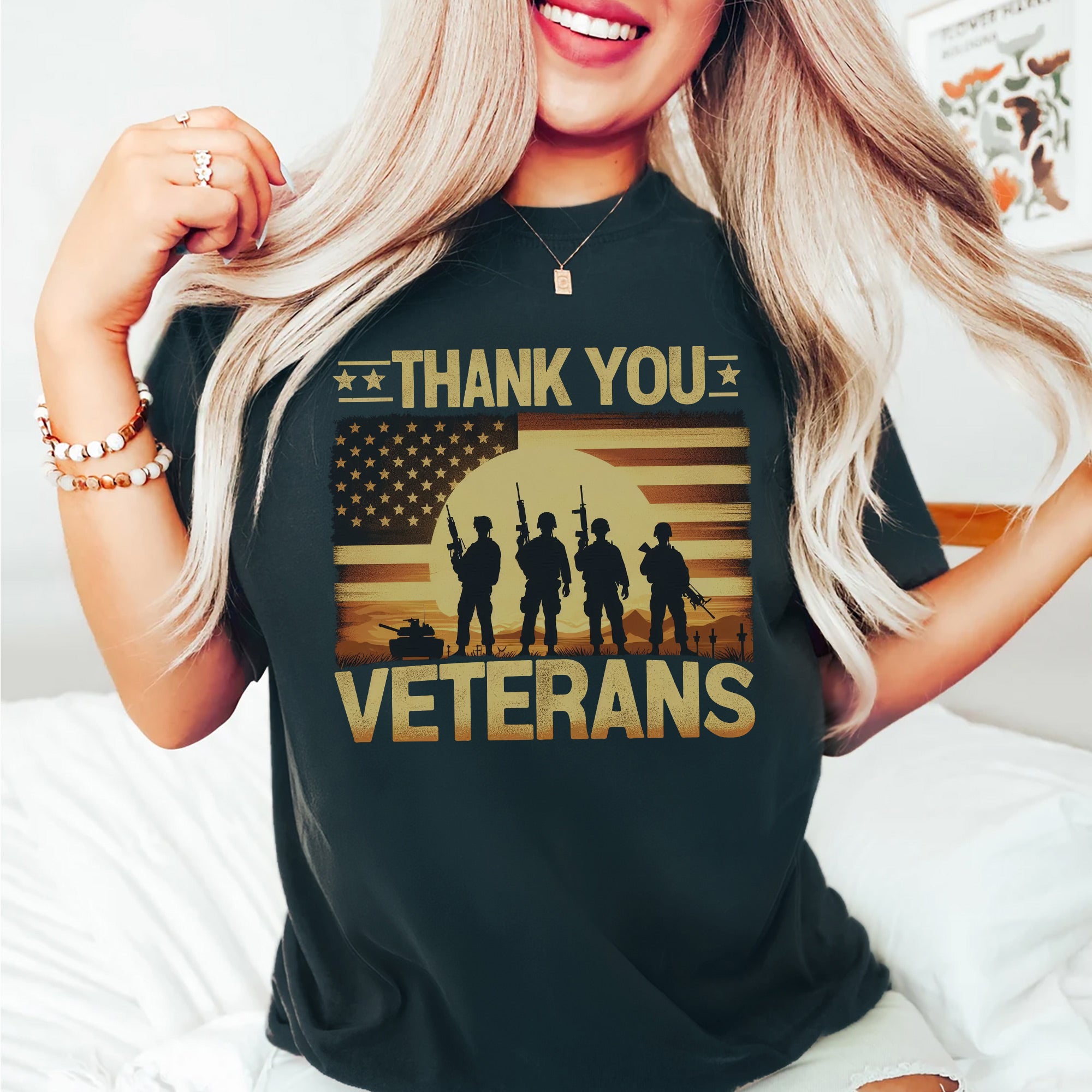 Thank You Veteran Patriotic Tribute US Military Honoring Service and Sacrifice T-Shirt