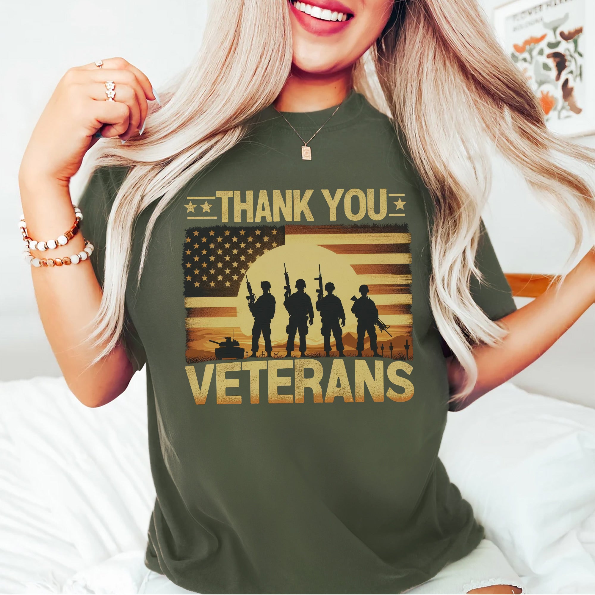 Thank You Veteran Patriotic Tribute US Military Honoring Service and Sacrifice T-Shirt