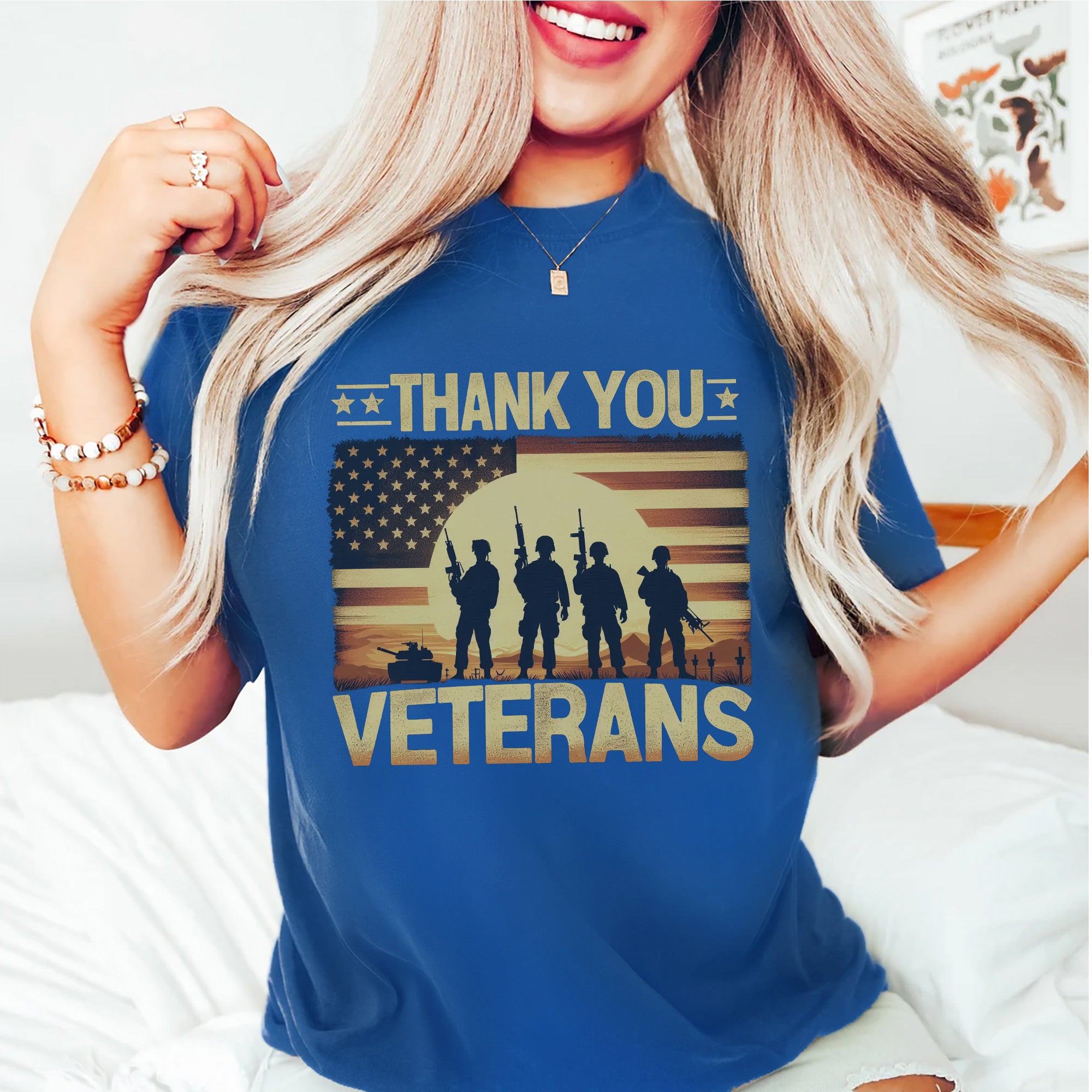 Thank You Veteran Patriotic Tribute US Military Honoring Service and Sacrifice T-Shirt