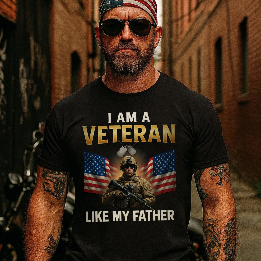 I Am a Veteran Like My Father US Military Patriotic Tribute T-Shirt