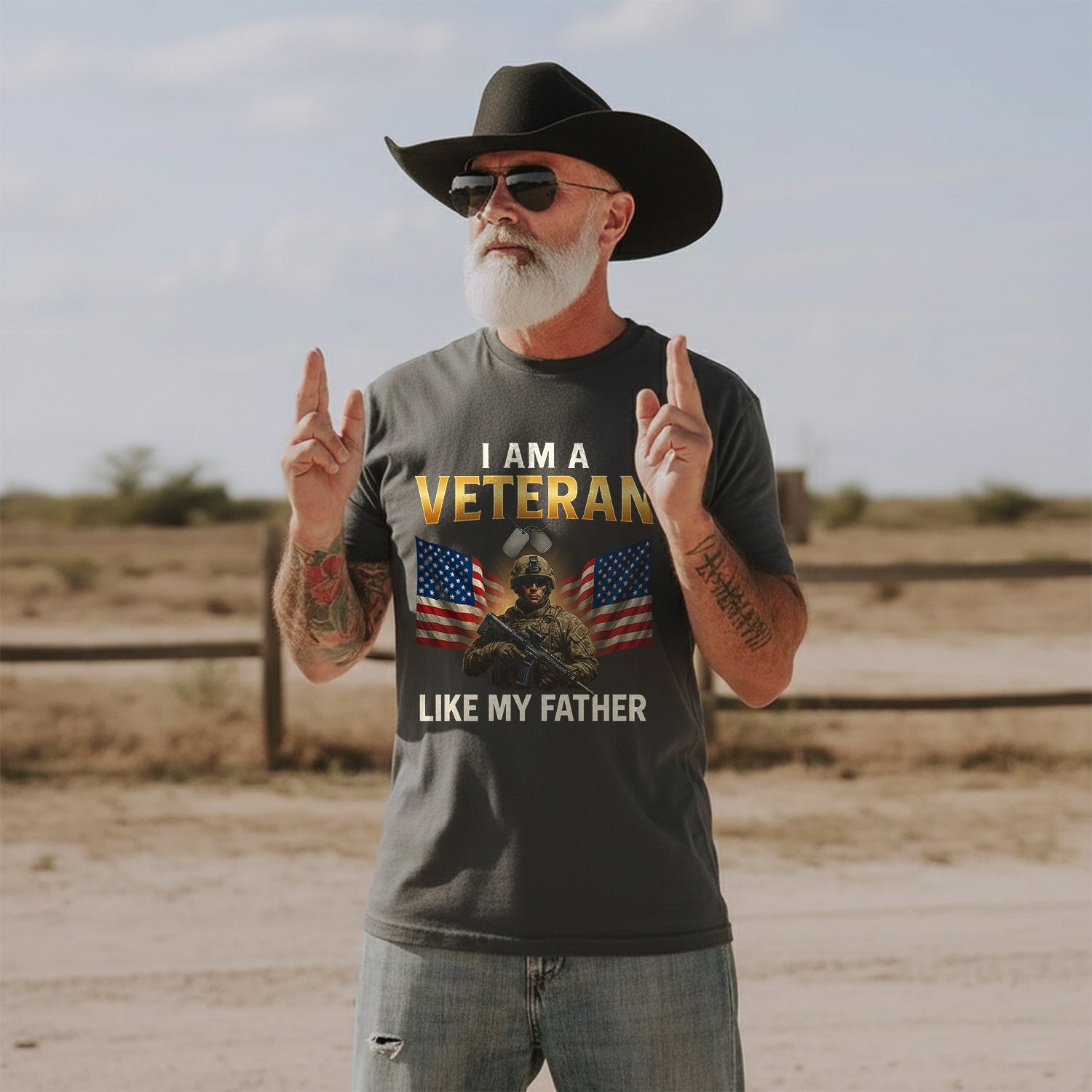 I Am a Veteran Like My Father US Military T-Shirt