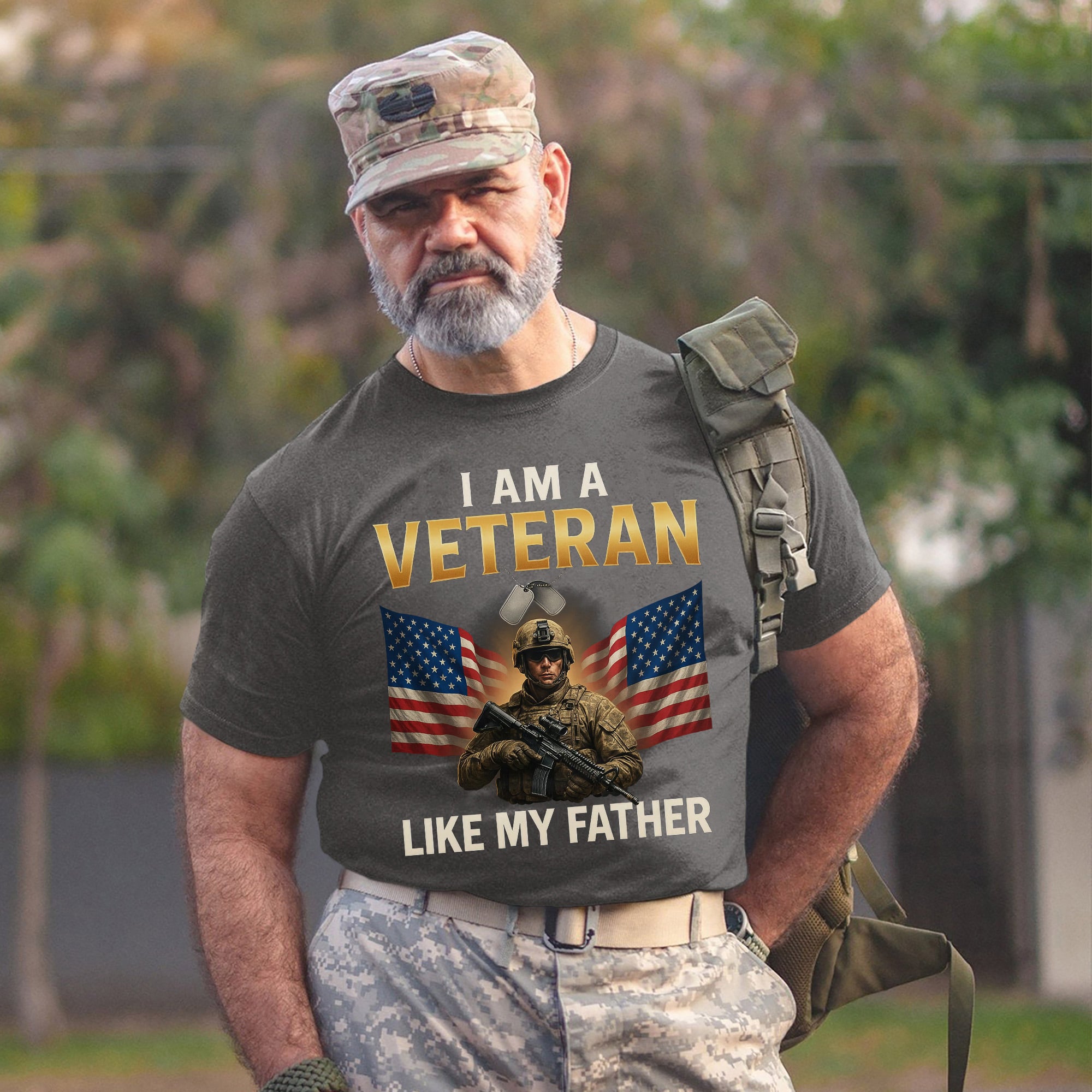 I Am a Veteran Like My Father US Military Patriotic Tribute T-Shirt