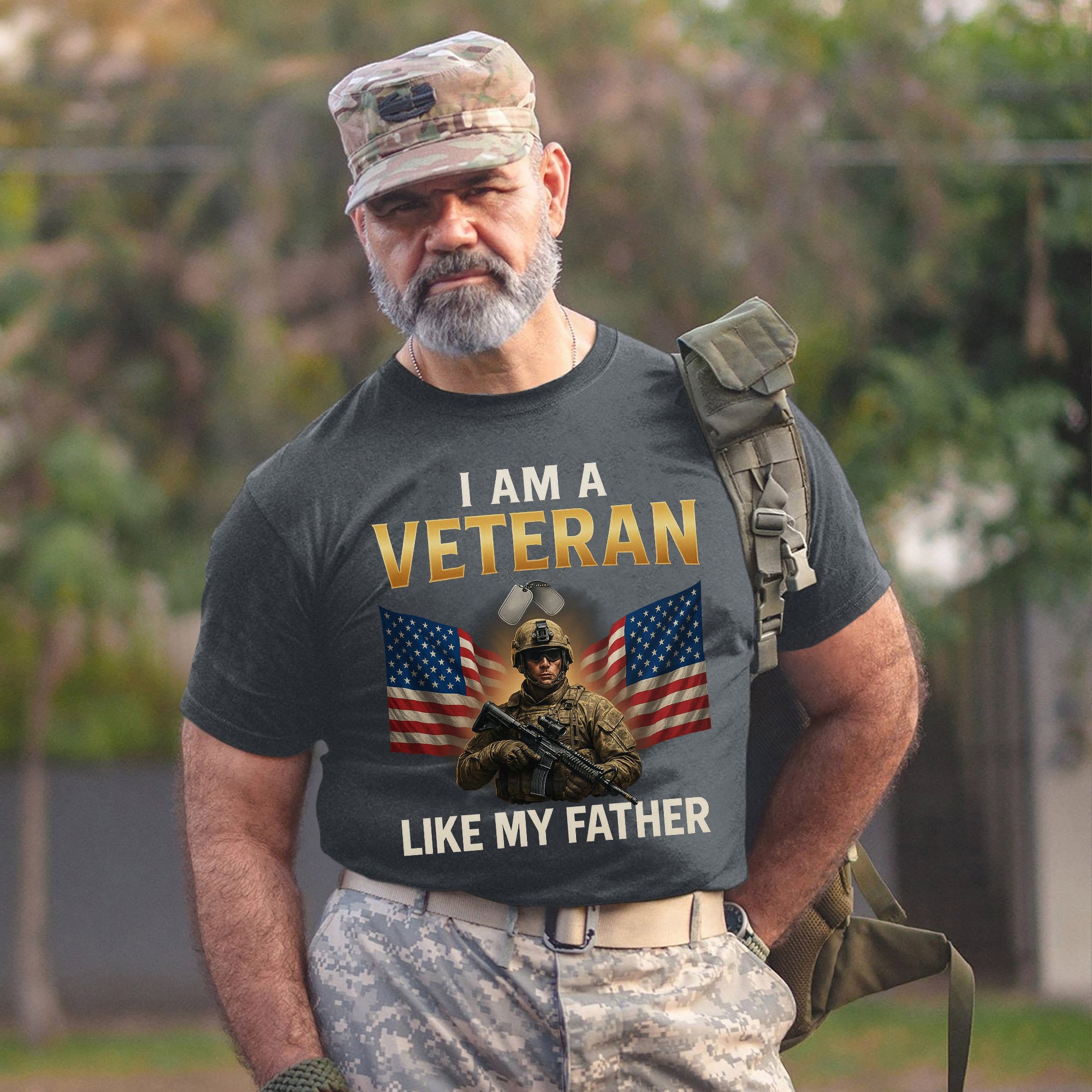 I Am a Veteran Like My Father US Military Patriotic Tribute T-Shirt