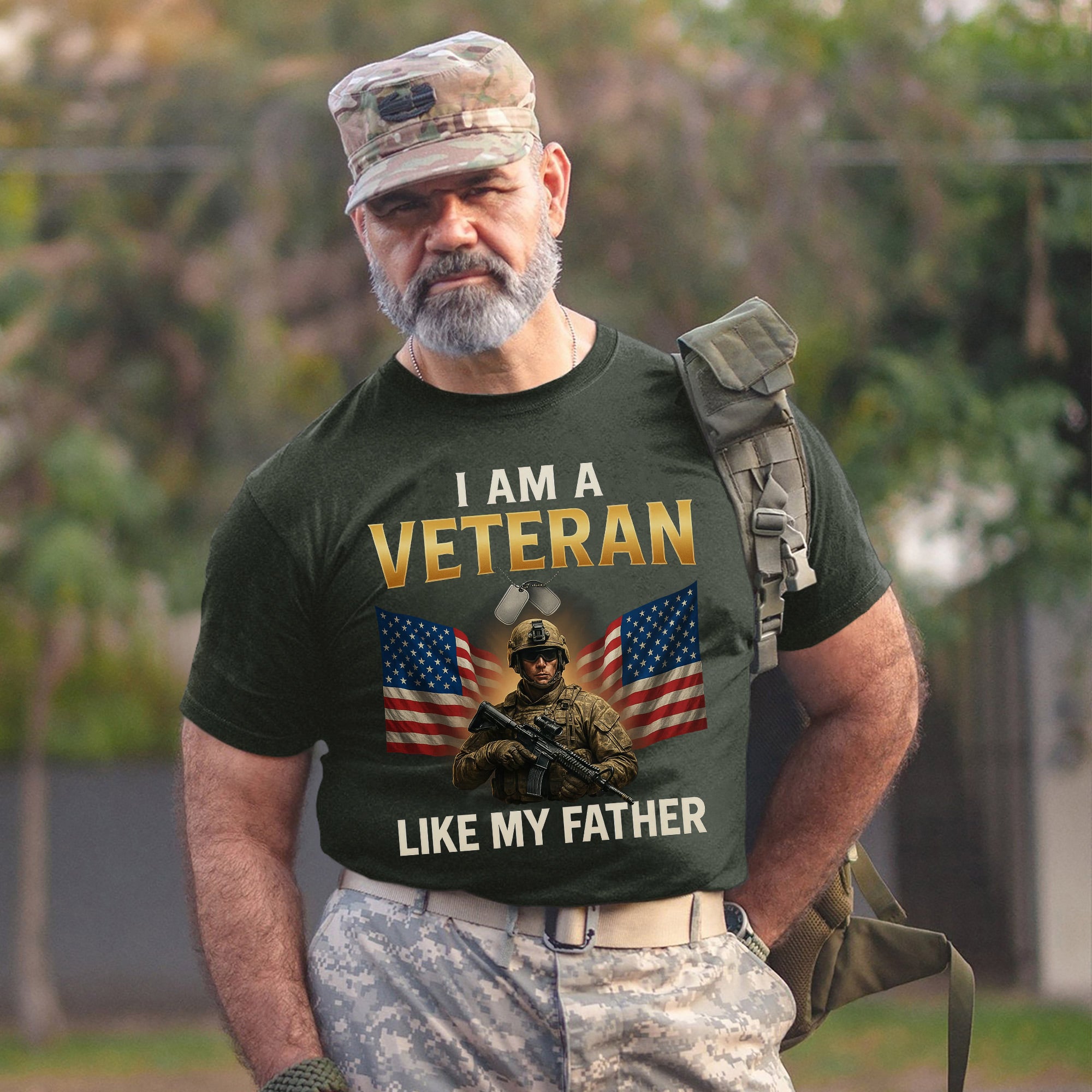 I Am a Veteran Like My Father US Military Patriotic Tribute T-Shirt