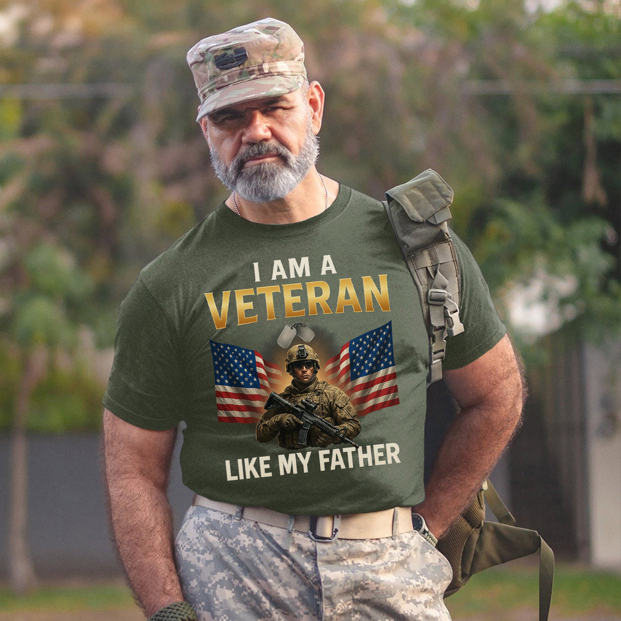 I Am a Veteran Like My Father US Military Patriotic Tribute T-Shirt