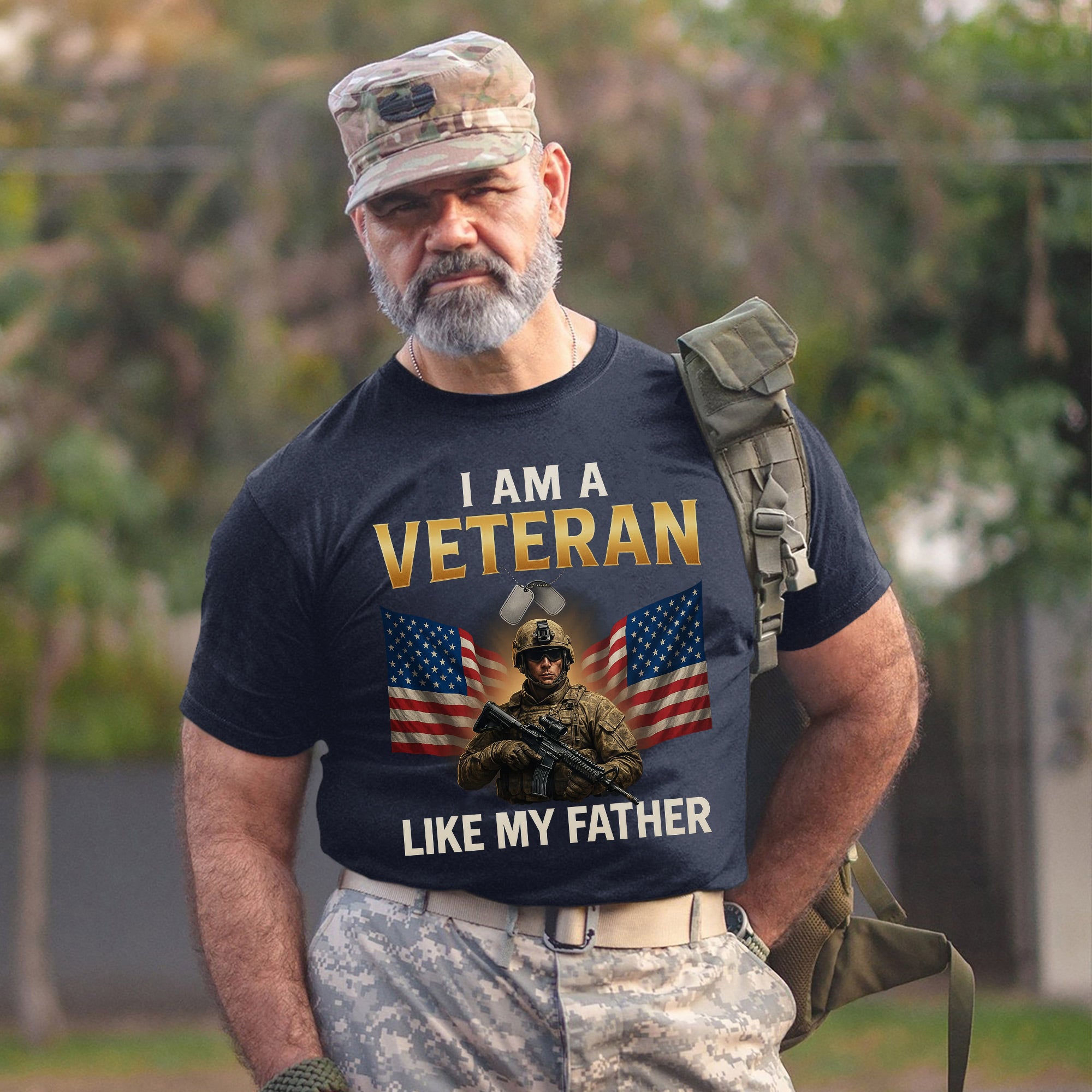 I Am a Veteran Like My Father US Military Patriotic Tribute T-Shirt