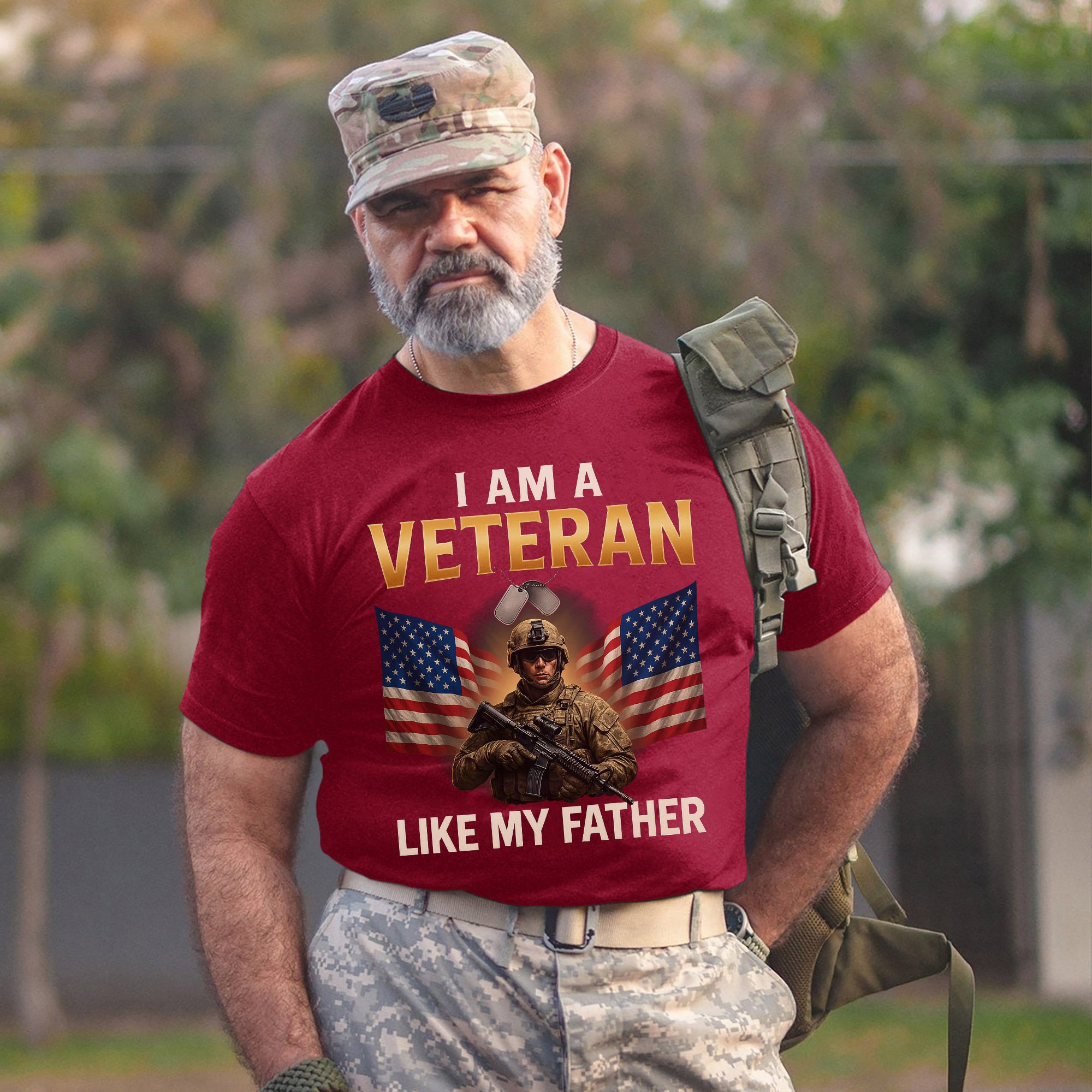I Am a Veteran Like My Father US Military Patriotic Tribute T-Shirt
