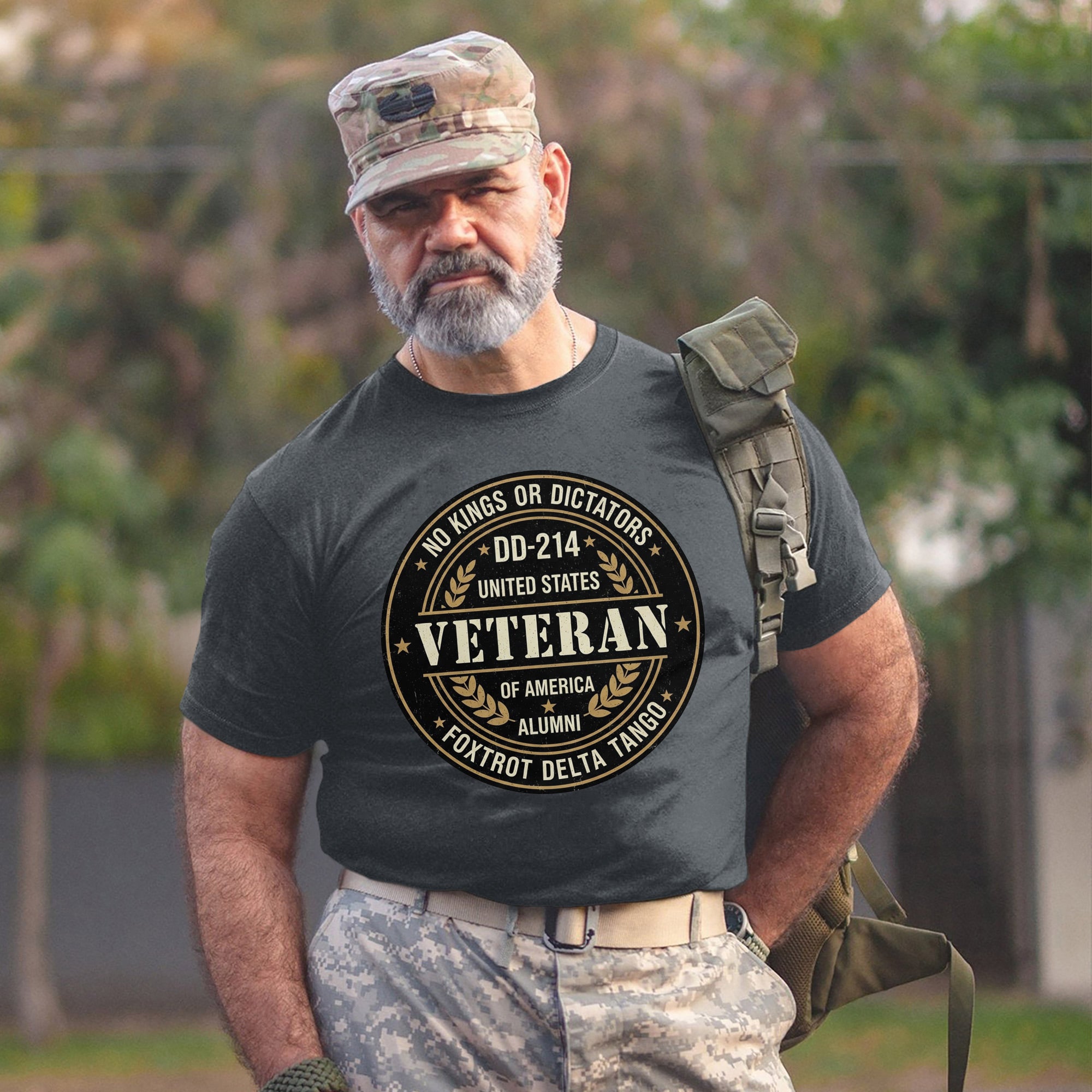 No Kings or Dictators Foxtrot Delta Tango DD214 Veteran Alumni United States of America T-Shirt
