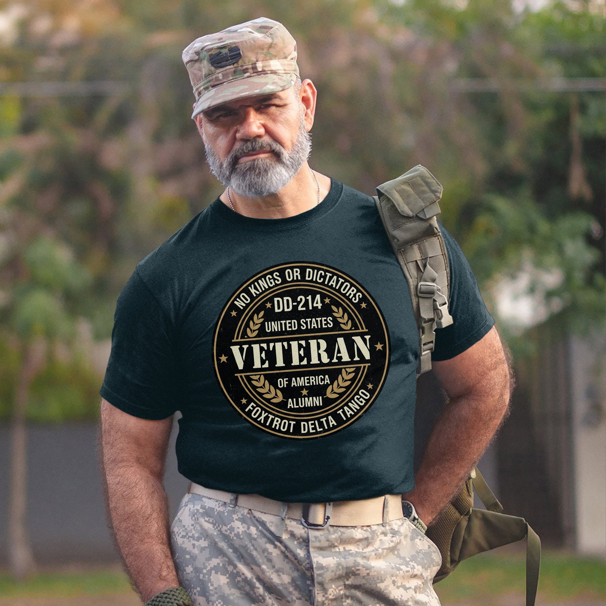 No Kings or Dictators Foxtrot Delta Tango DD214 Veteran Alumni United States of America T-Shirt